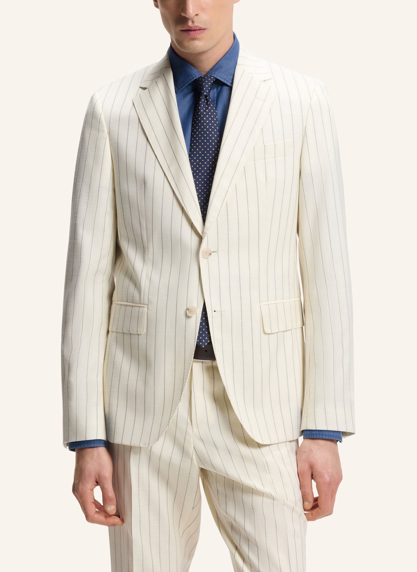 BOSS Anzug H-HUGE-2PCS-263 Slim Fit: WEISS