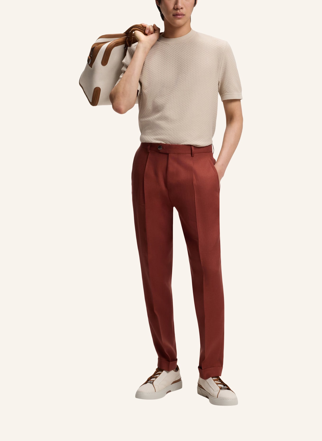 BOSS Business Hose L-PEET-PLEAT-252 Regular Fit