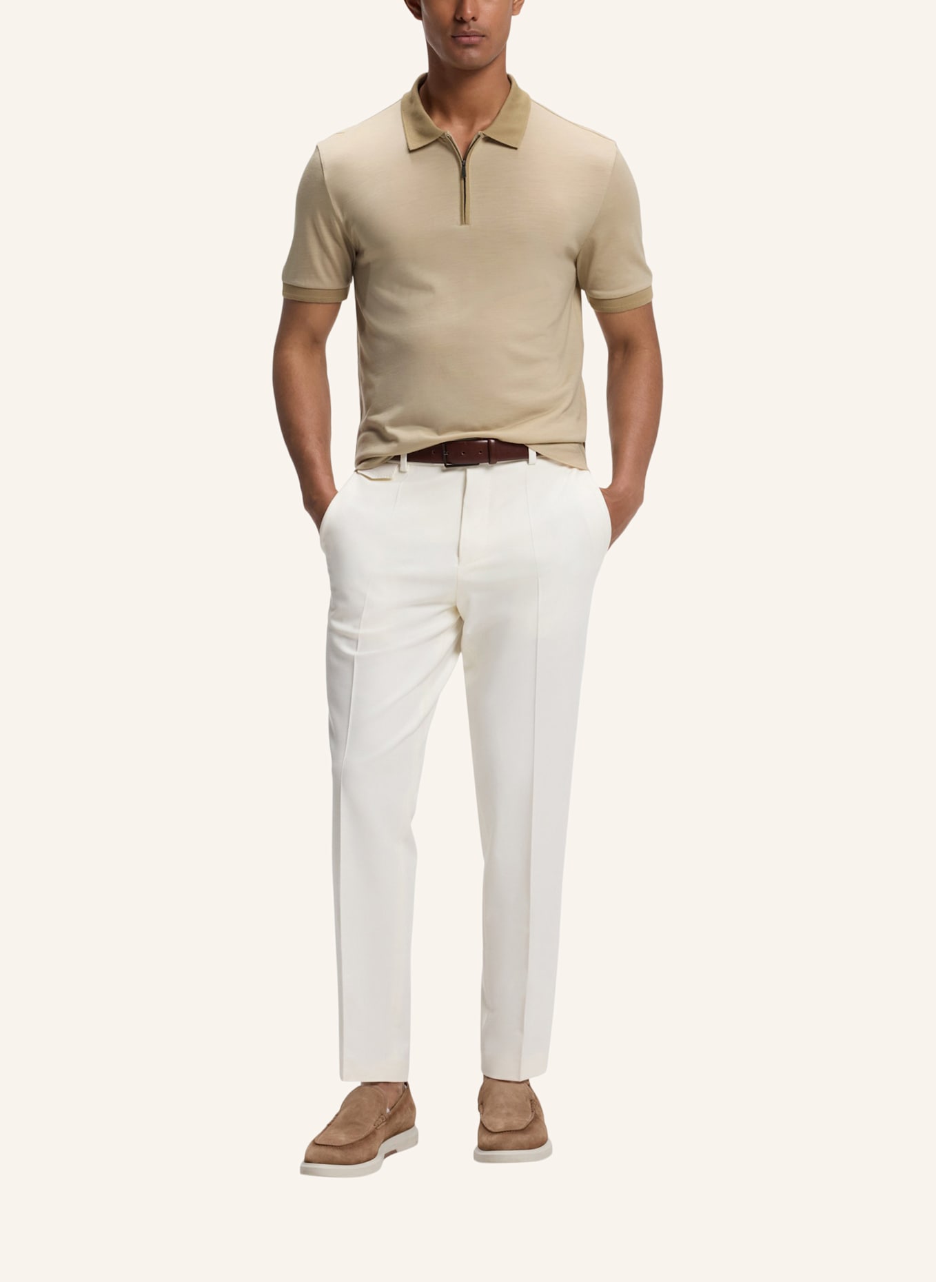 BOSS Polo L-PAYROT 137 Regular Fit: BEIGE