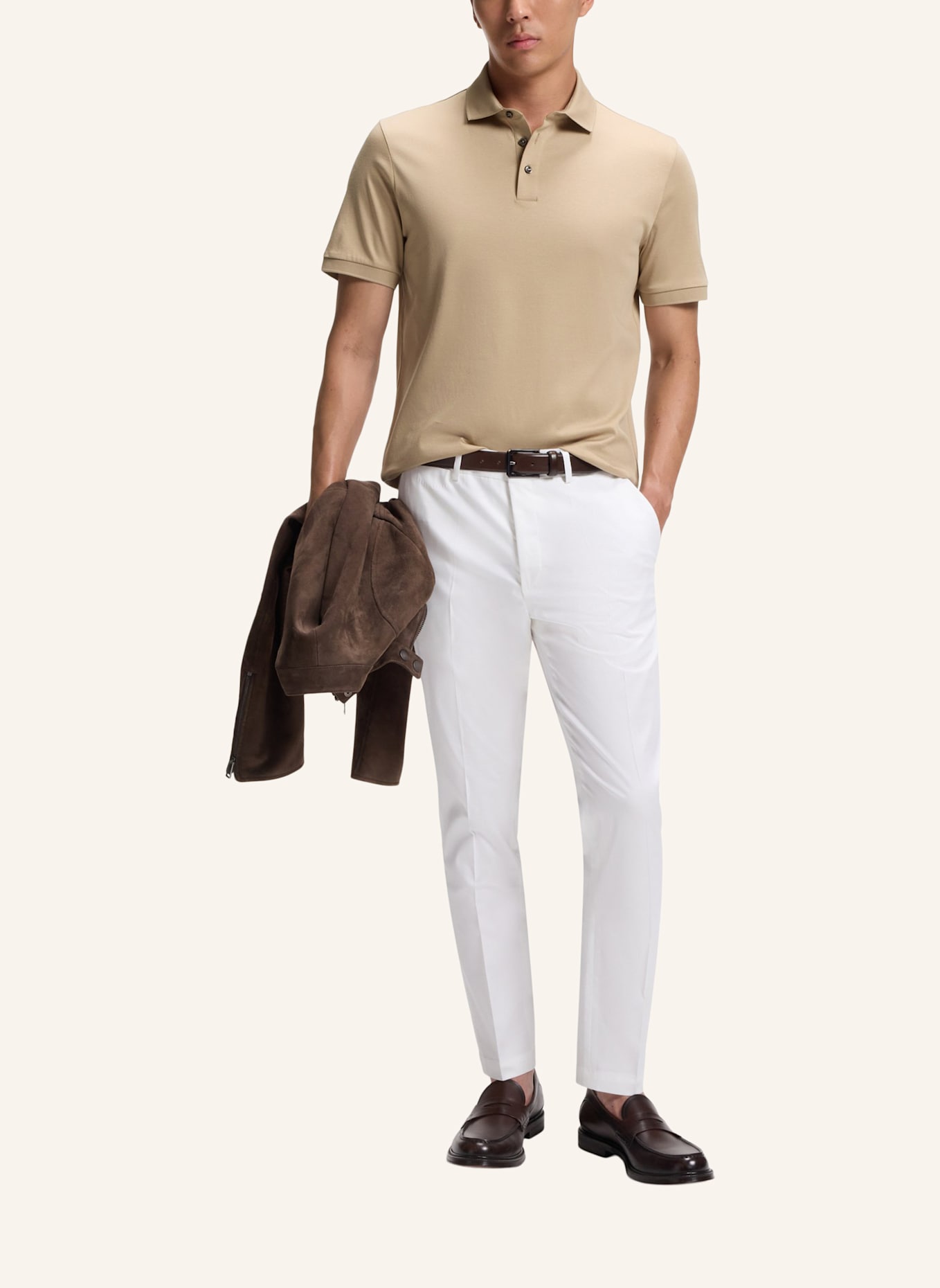 BOSS Polo L-PERRY 14 Regular Fit: BEIGE