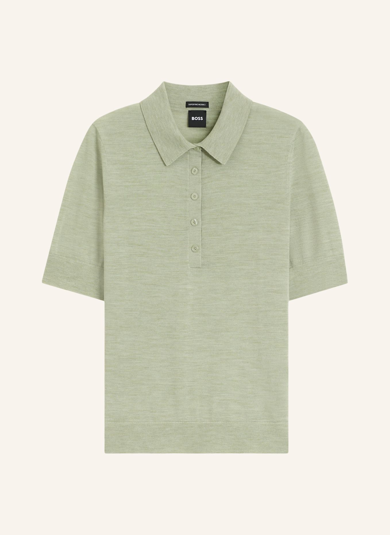 BOSS Poloshirt FIDENKA aus Merinowolle: GRÜN