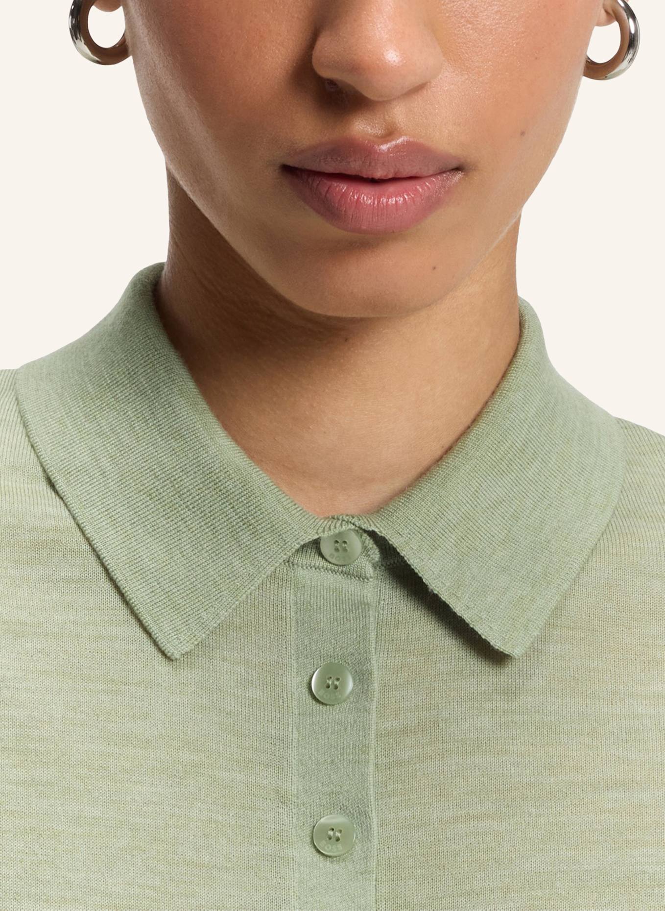 BOSS Poloshirt FIDENKA aus Merinowolle: GRÜN