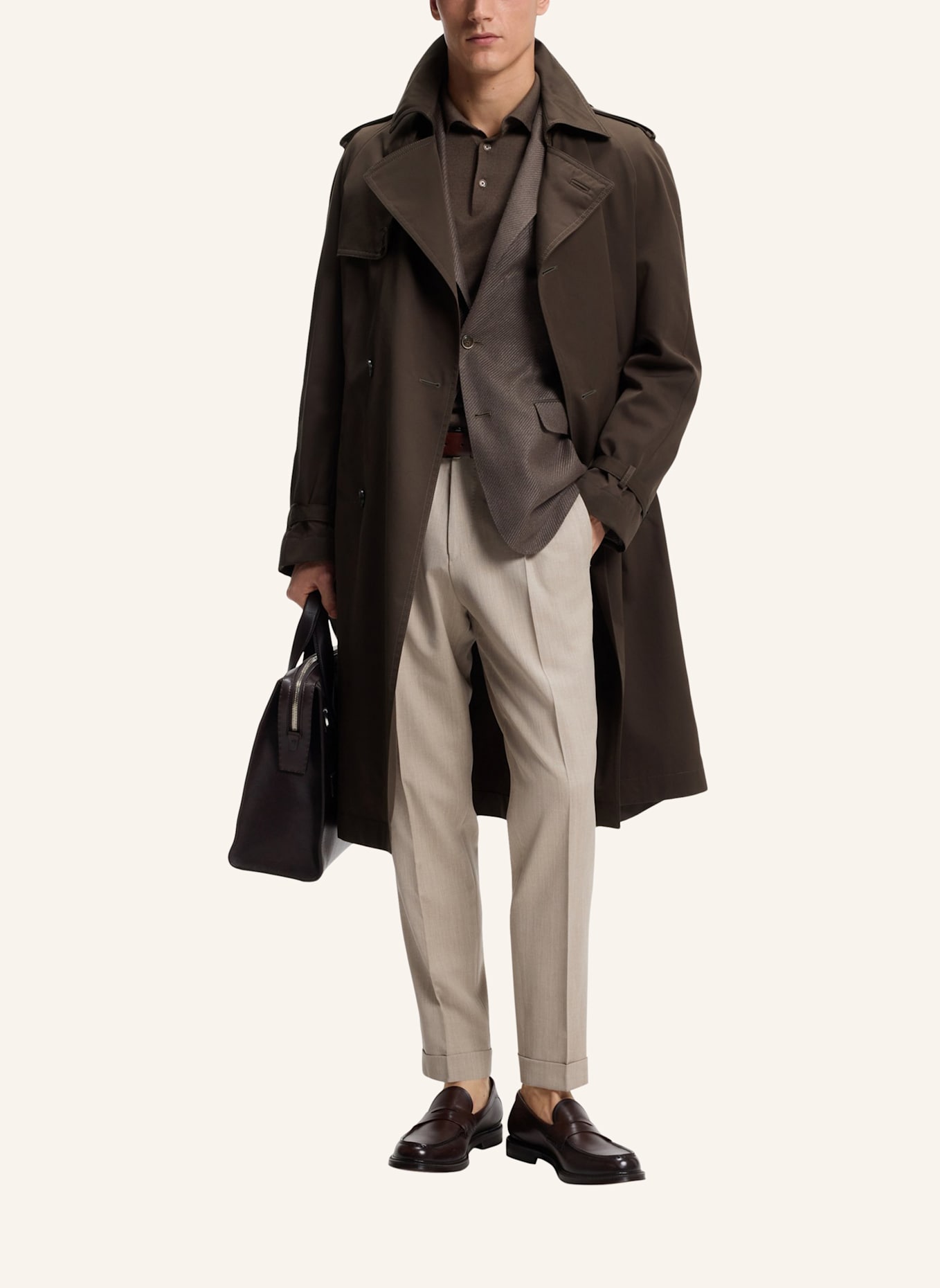 BOSS Trenchcoat L-COOK-TRENCH-263 Regular Fit: BRAUN