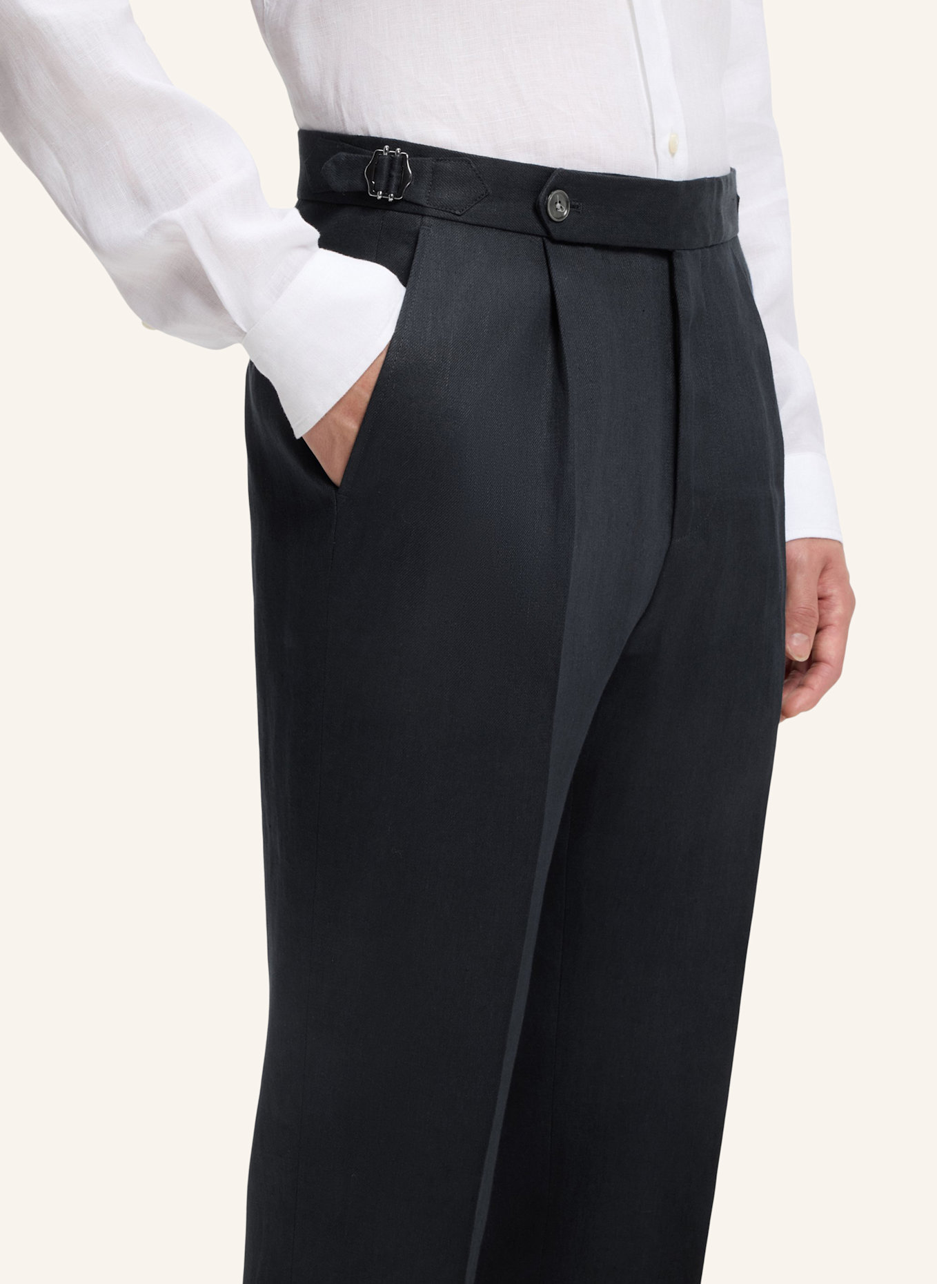 BOSS Business Hose H-PERINO-PL-DTL-262 Relaxed Fit: DUNKELBLAU