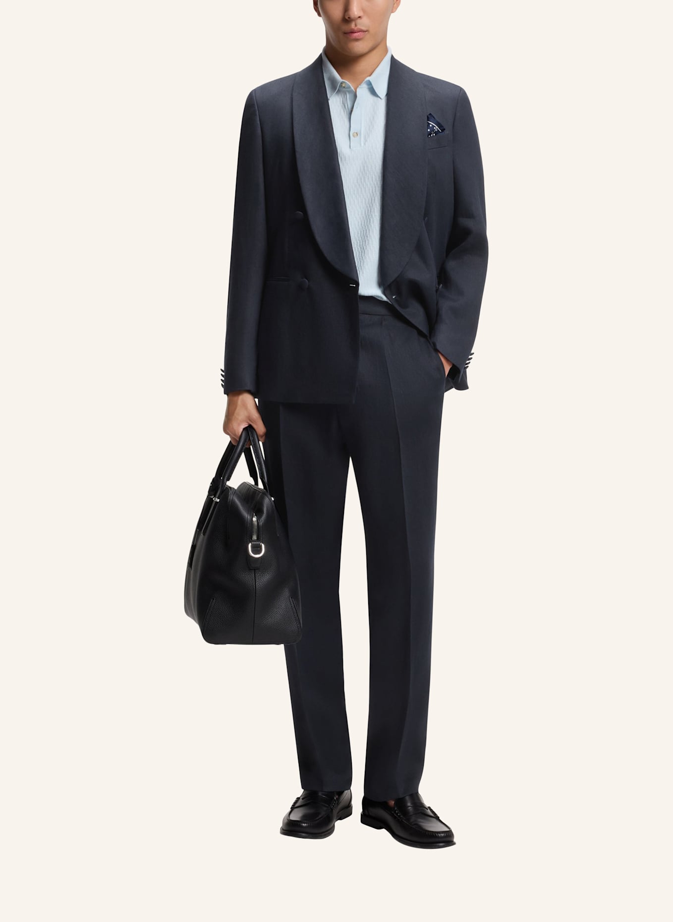 BOSS Business Hose H-PERINO-PL-DTL-262 Relaxed Fit: DUNKELBLAU