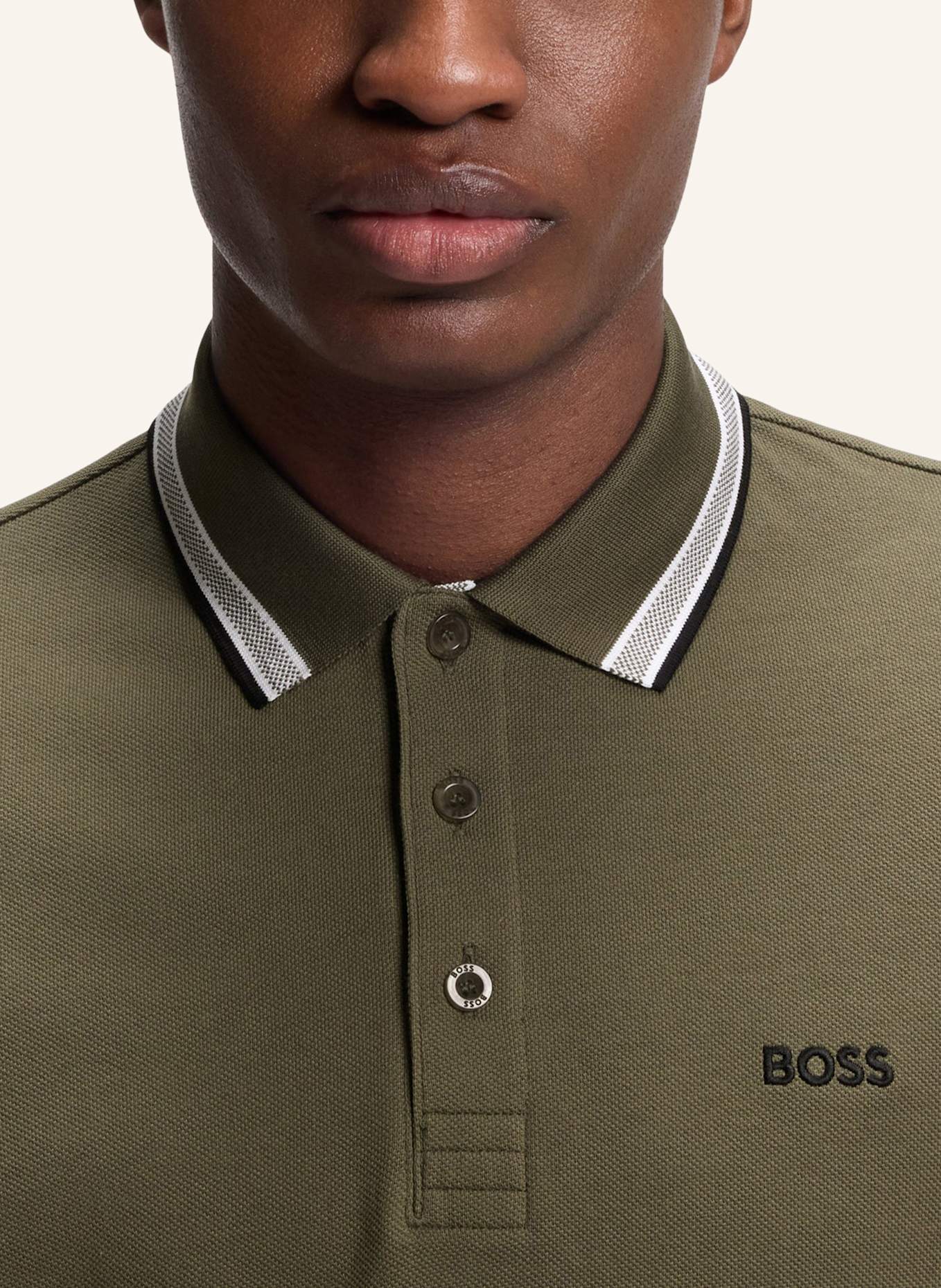 BOSS Piqué-Poloshirt PADDY CURVED Regular Fit: GRÜN