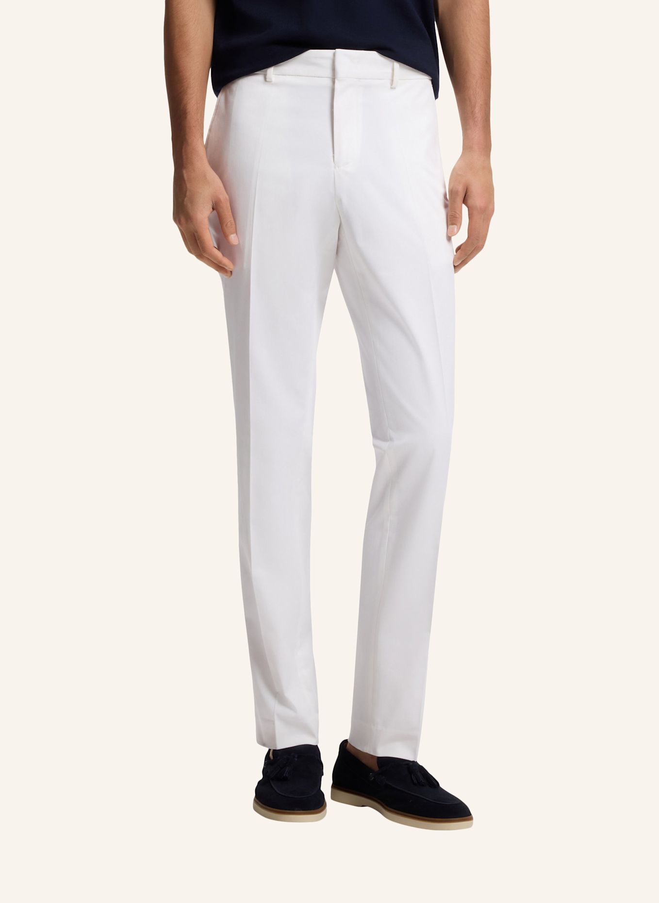 BOSS Businesshose H-GENIUS-DTL-WG-262F Slim Fit: WEISS