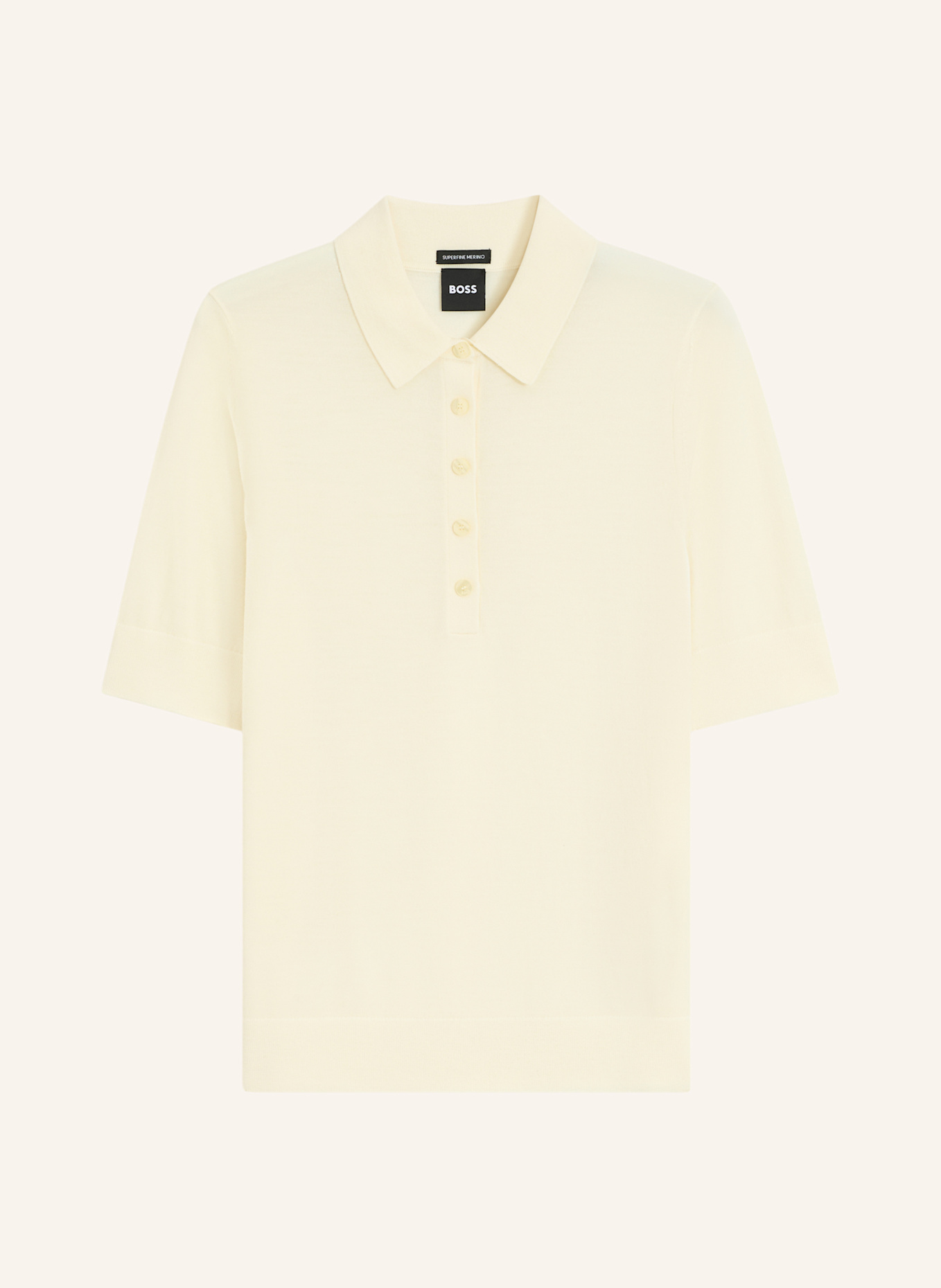BOSS Poloshirt FIDENKA aus Merinowolle: BEIGE