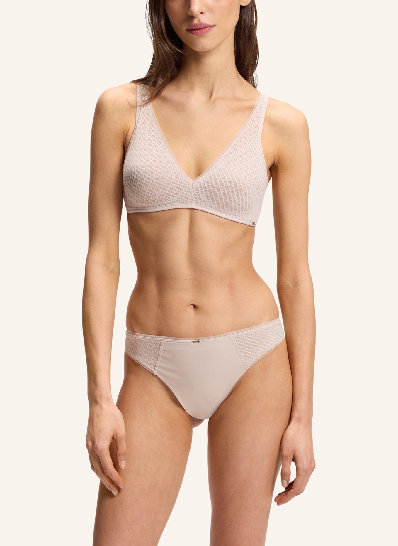 BOSS Slip THONG_B LACE: BEIGE