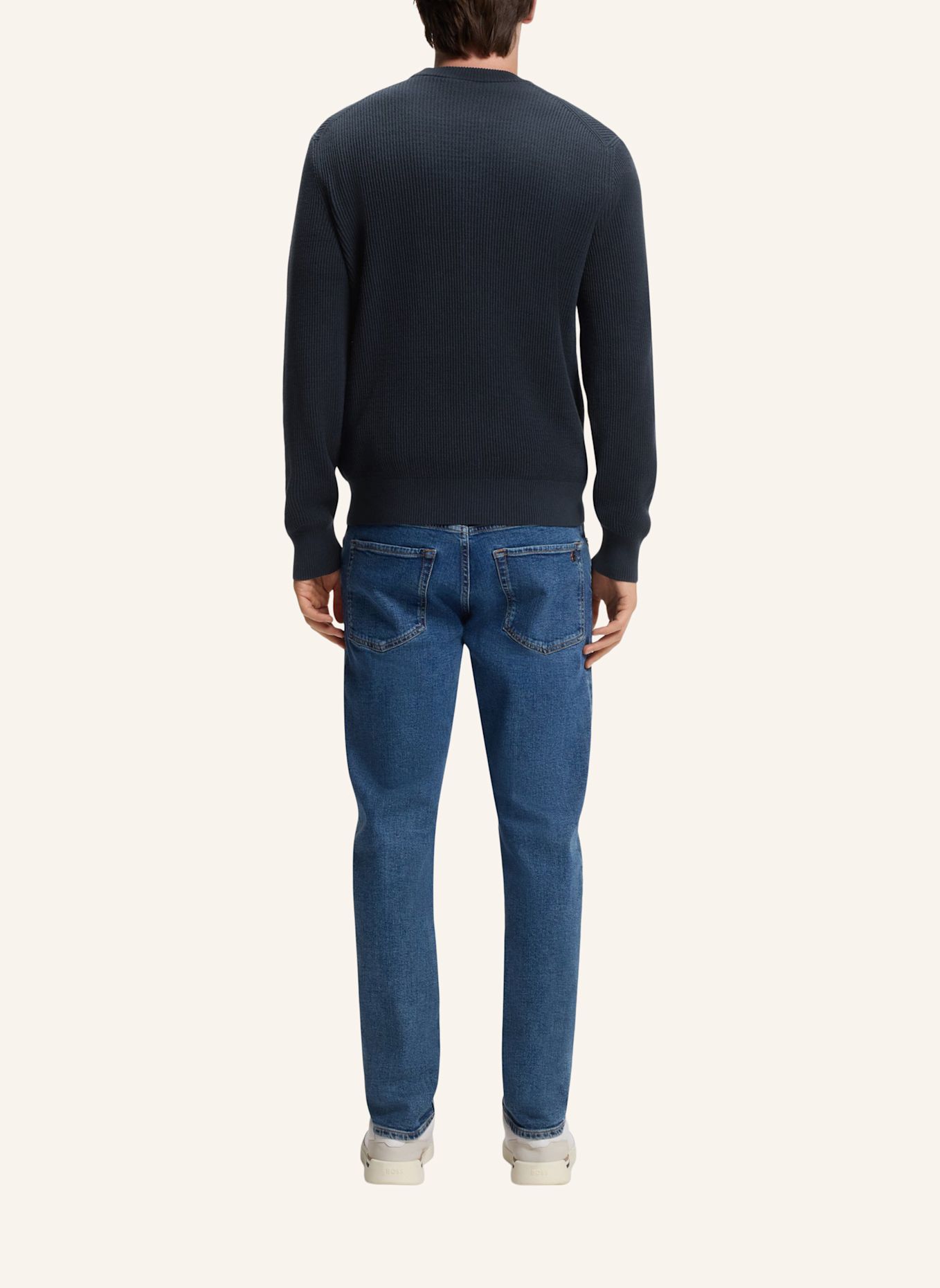 BOSS Pullover AKIPANO Regular Fit: DUNKELBLAU