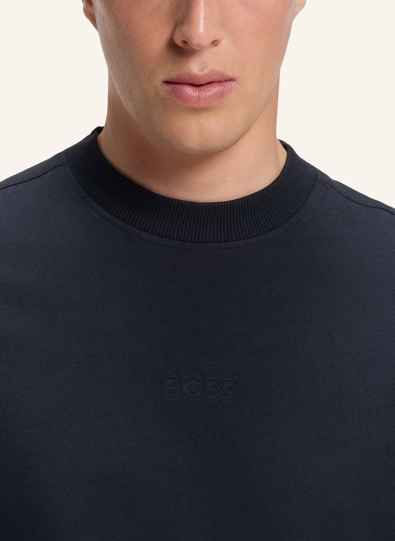 BOSS T-Shirt TE_TILE Relaxed Fit: DUNKELBLAU