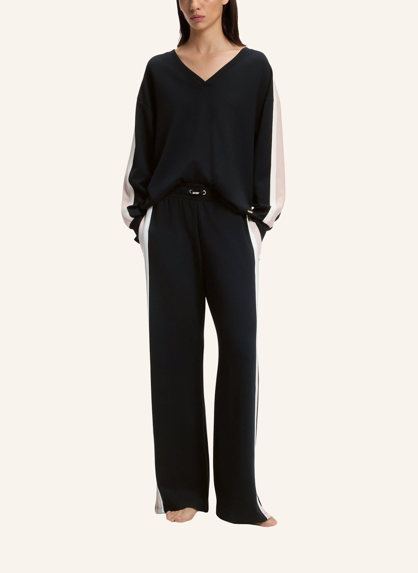 BOSS Loungewear Oberteil TONE_SWEATSHIRT: SCHWARZ