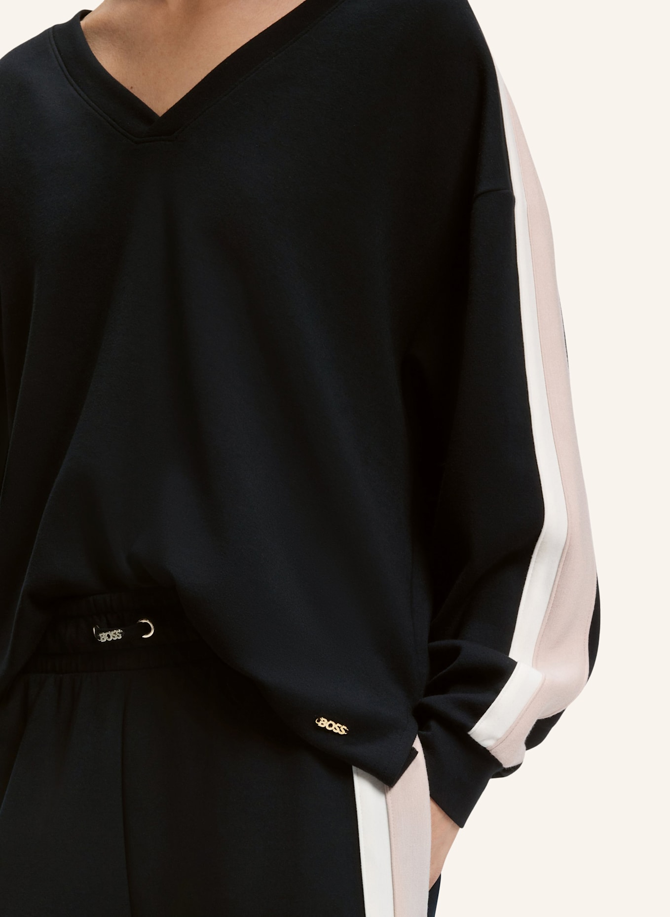 BOSS Loungewear Oberteil TONE_SWEATSHIRT: SCHWARZ