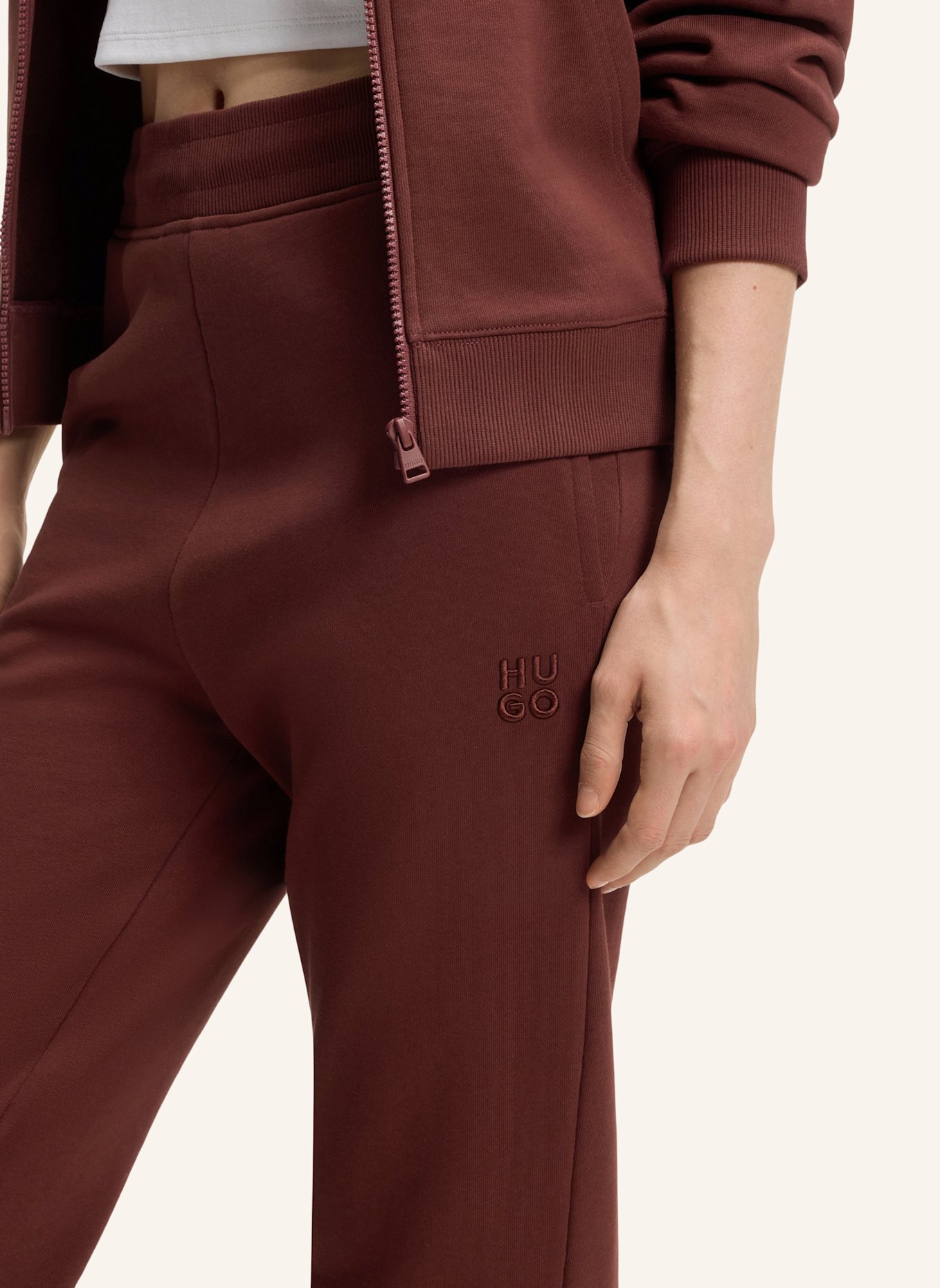 HUGO Casual Hose NELFINIA Regular Fit: BRAUN