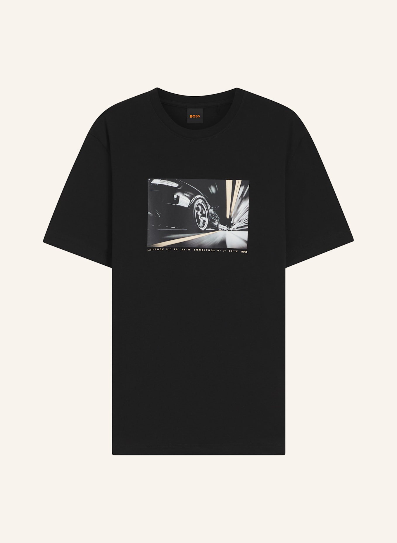 BOSS T-Shirt TE_MOTORS Regular Fit: SCHWARZ