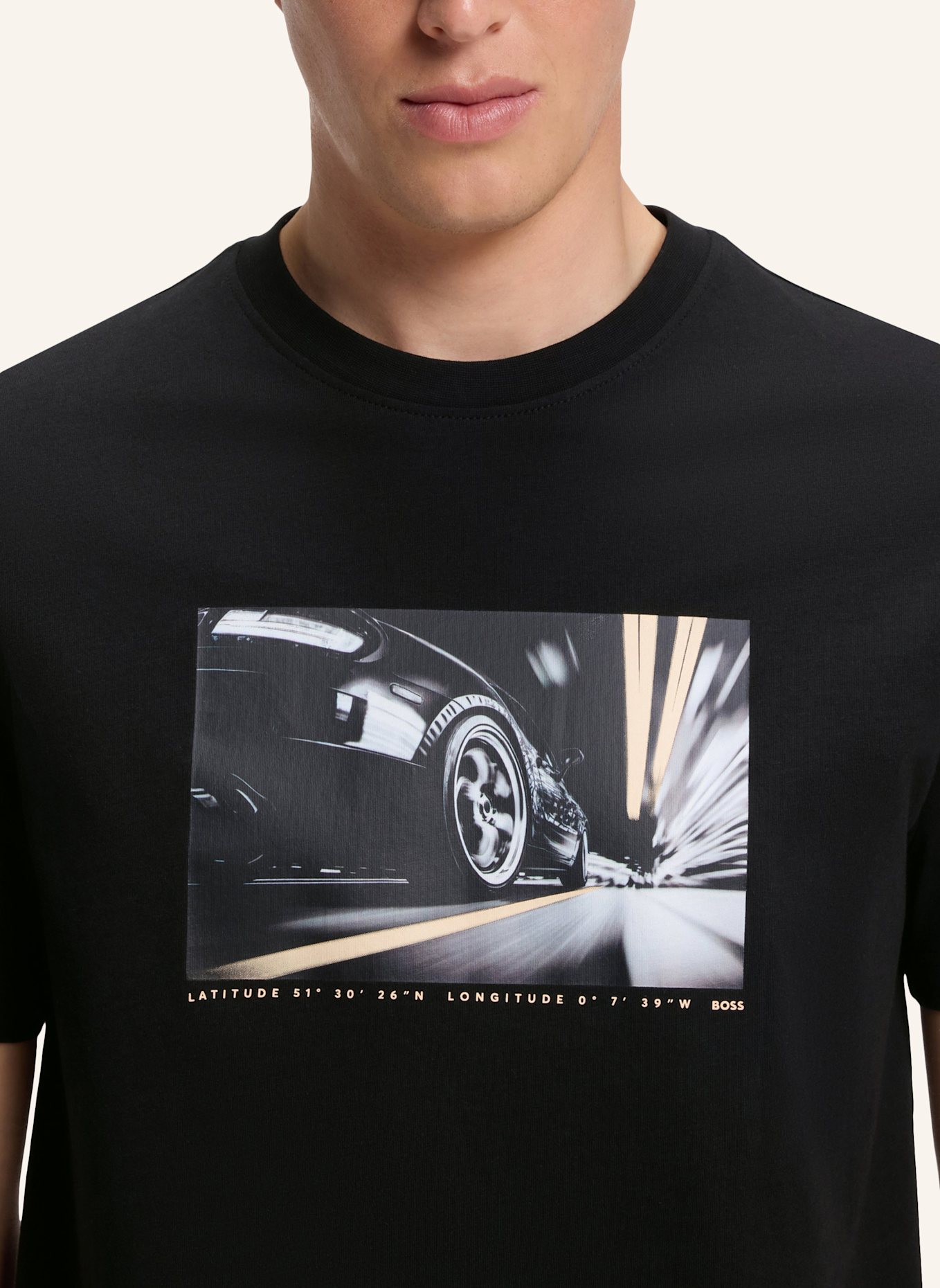BOSS T-Shirt TE_MOTORS Regular Fit: SCHWARZ