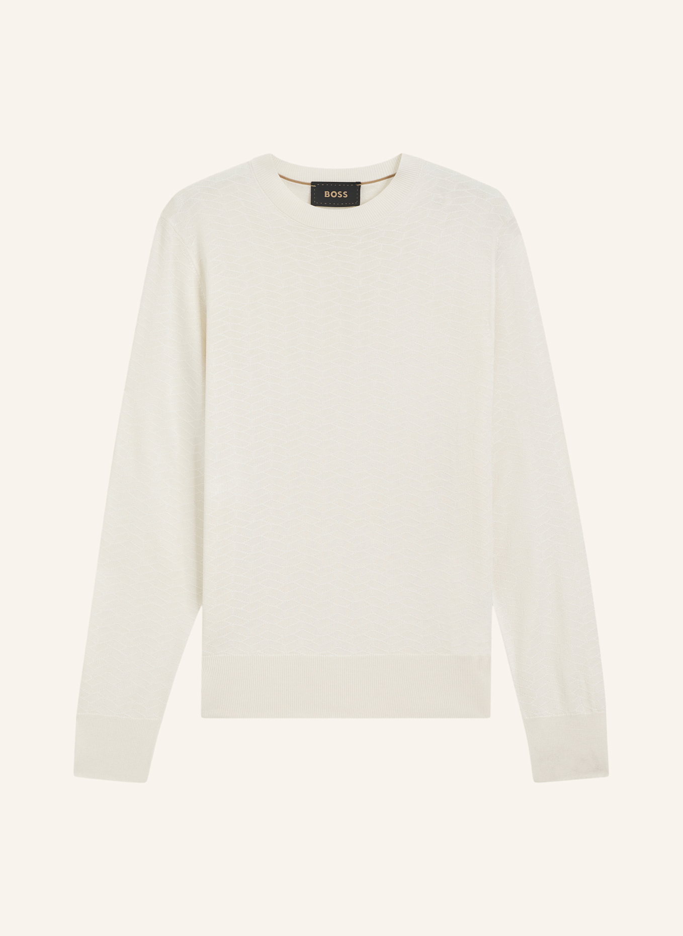BOSS Pullover L-LAGHETTO Regular Fit: WEISS