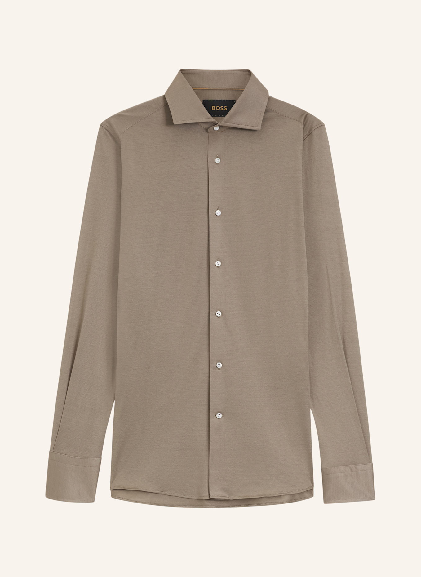 BOSS Business Hemd L-HAYS-SPREAD-C1-243 Slim Fit: BRAUN