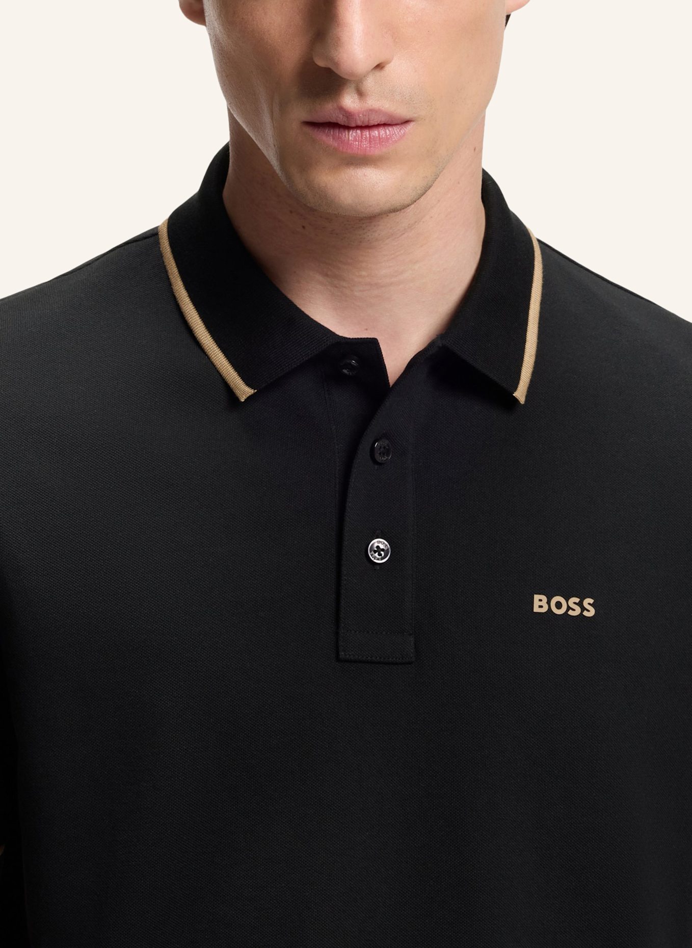 BOSS Piqué-Poloshirt PARLAY: SCHWARZ