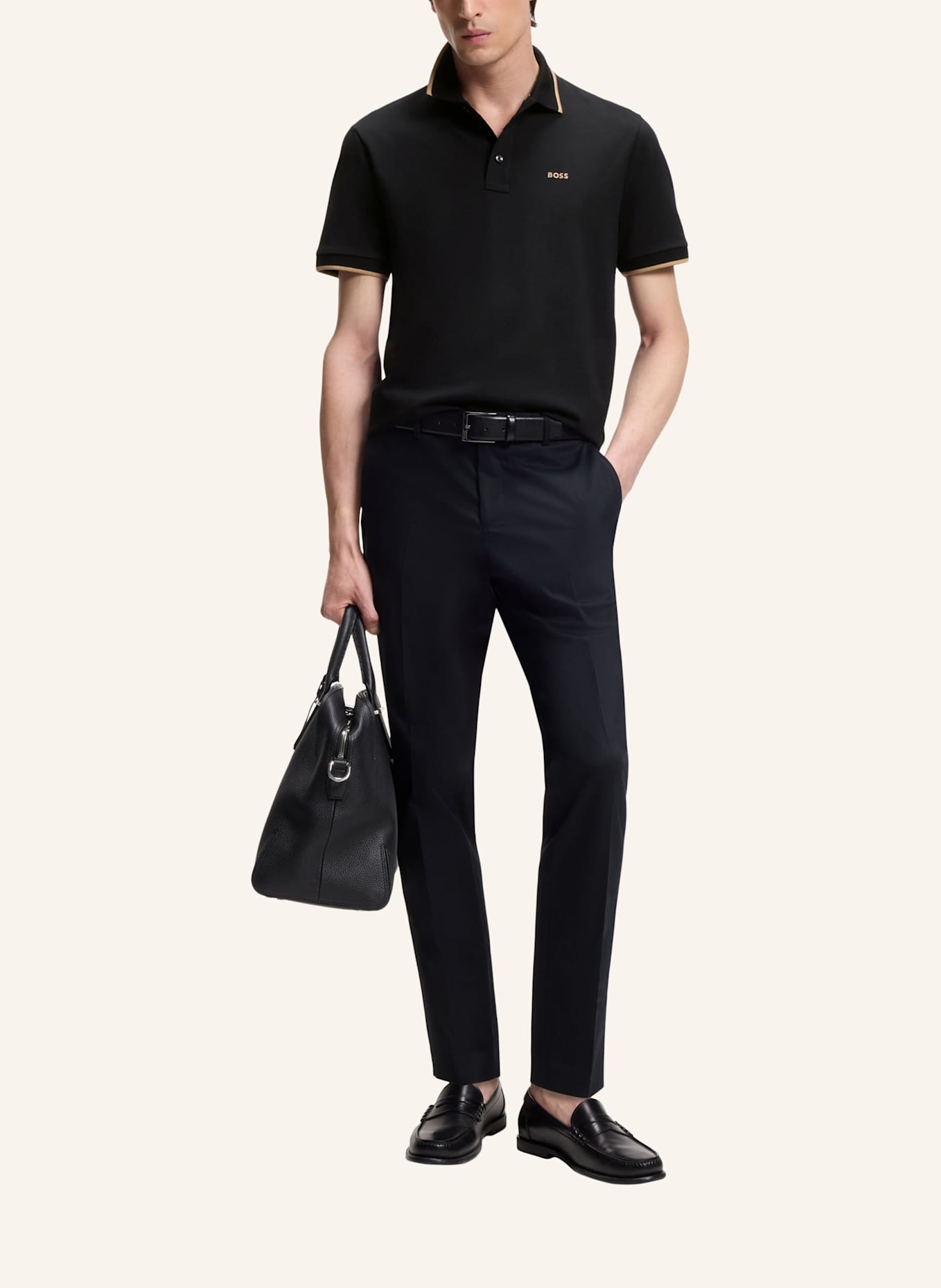 BOSS Piqué-Poloshirt PARLAY: SCHWARZ