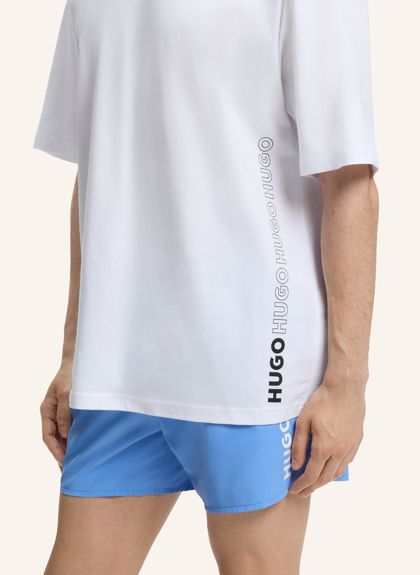 HUGO Badeshort TIKI T-SHIRT: WEISS