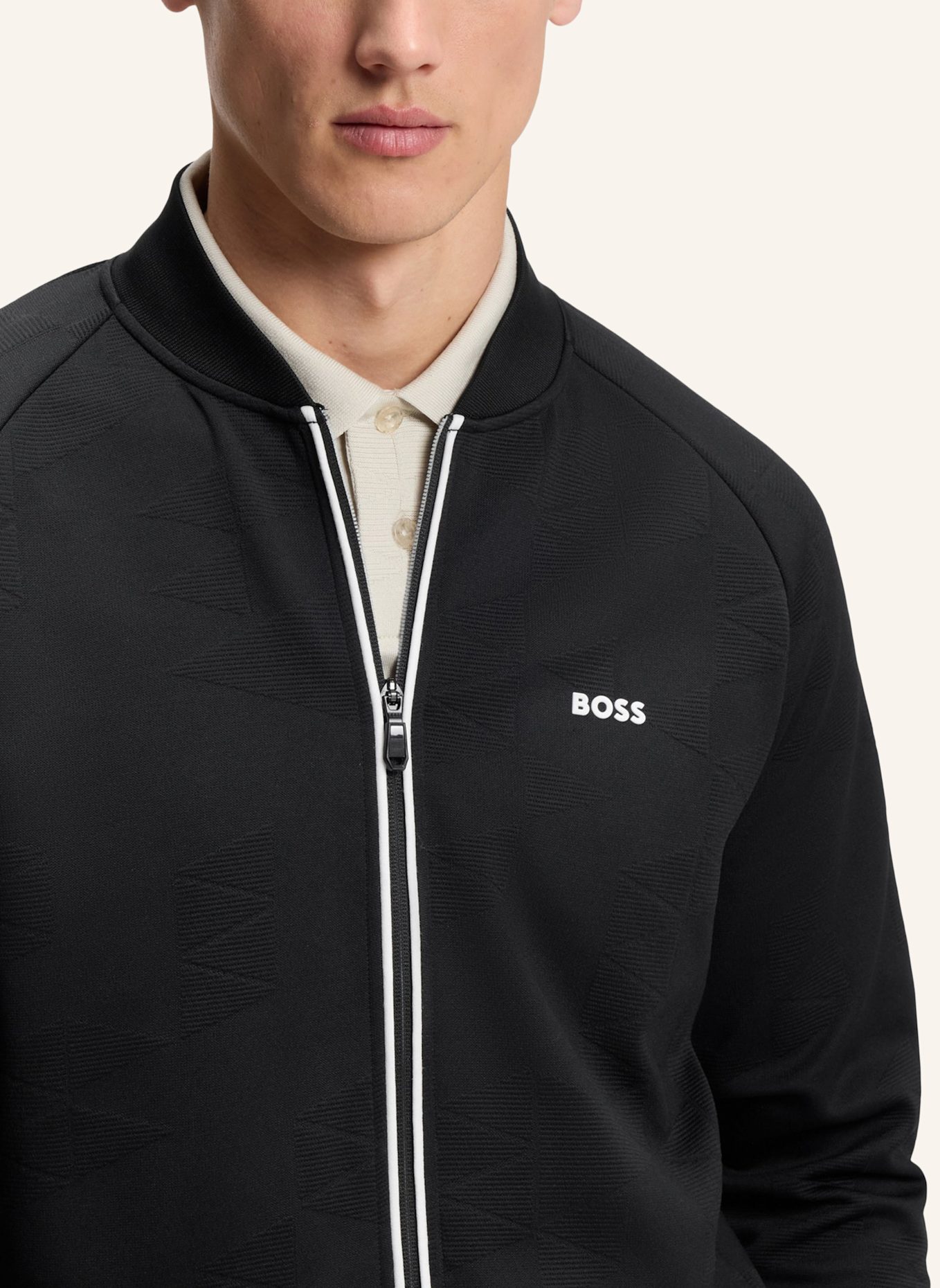 BOSS Sweatshirt SW_NETWORK JQ FZ Relaxed Fit: SCHWARZ