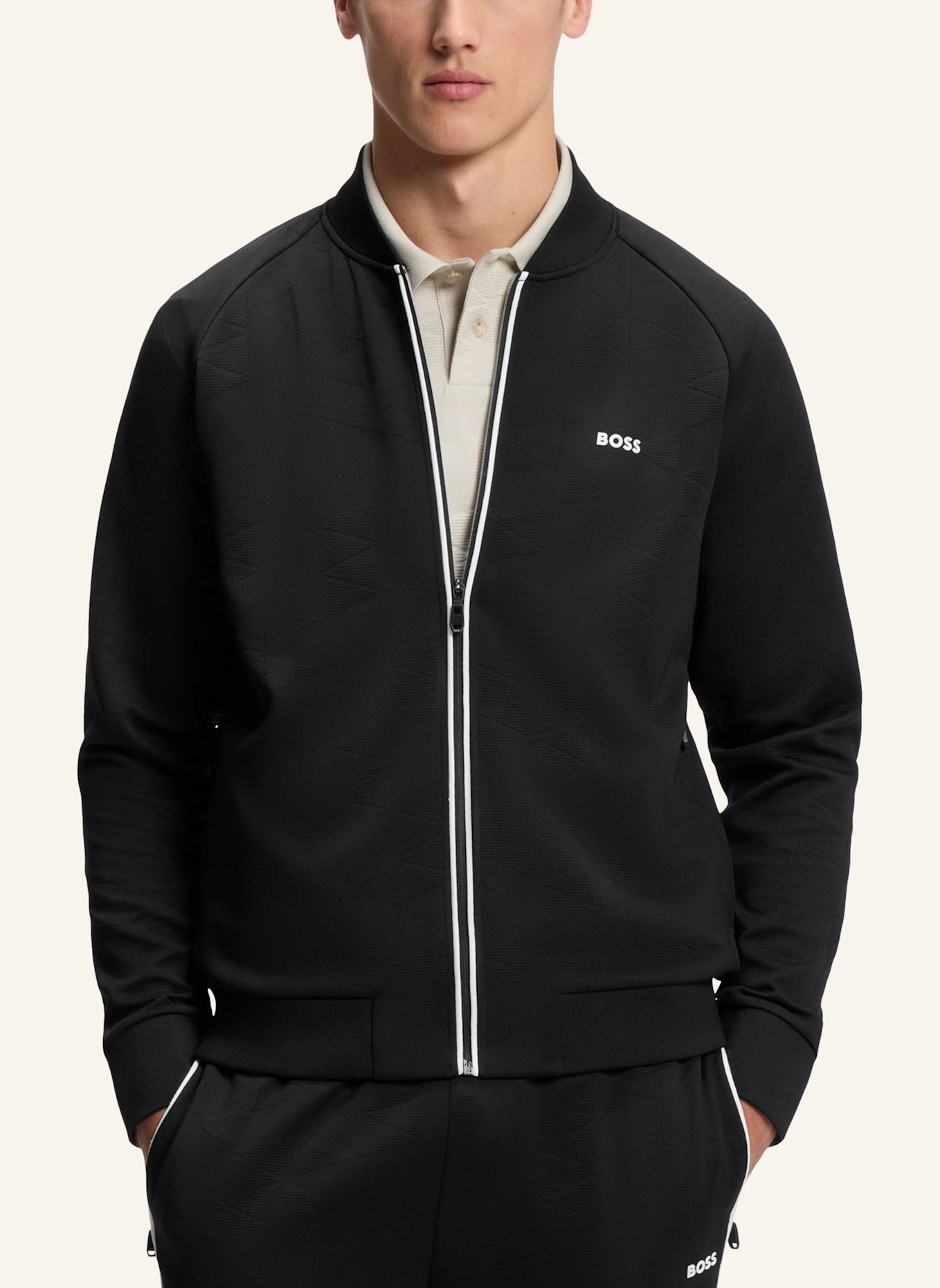 BOSS Sweatshirt SW_NETWORK JQ FZ Relaxed Fit: SCHWARZ