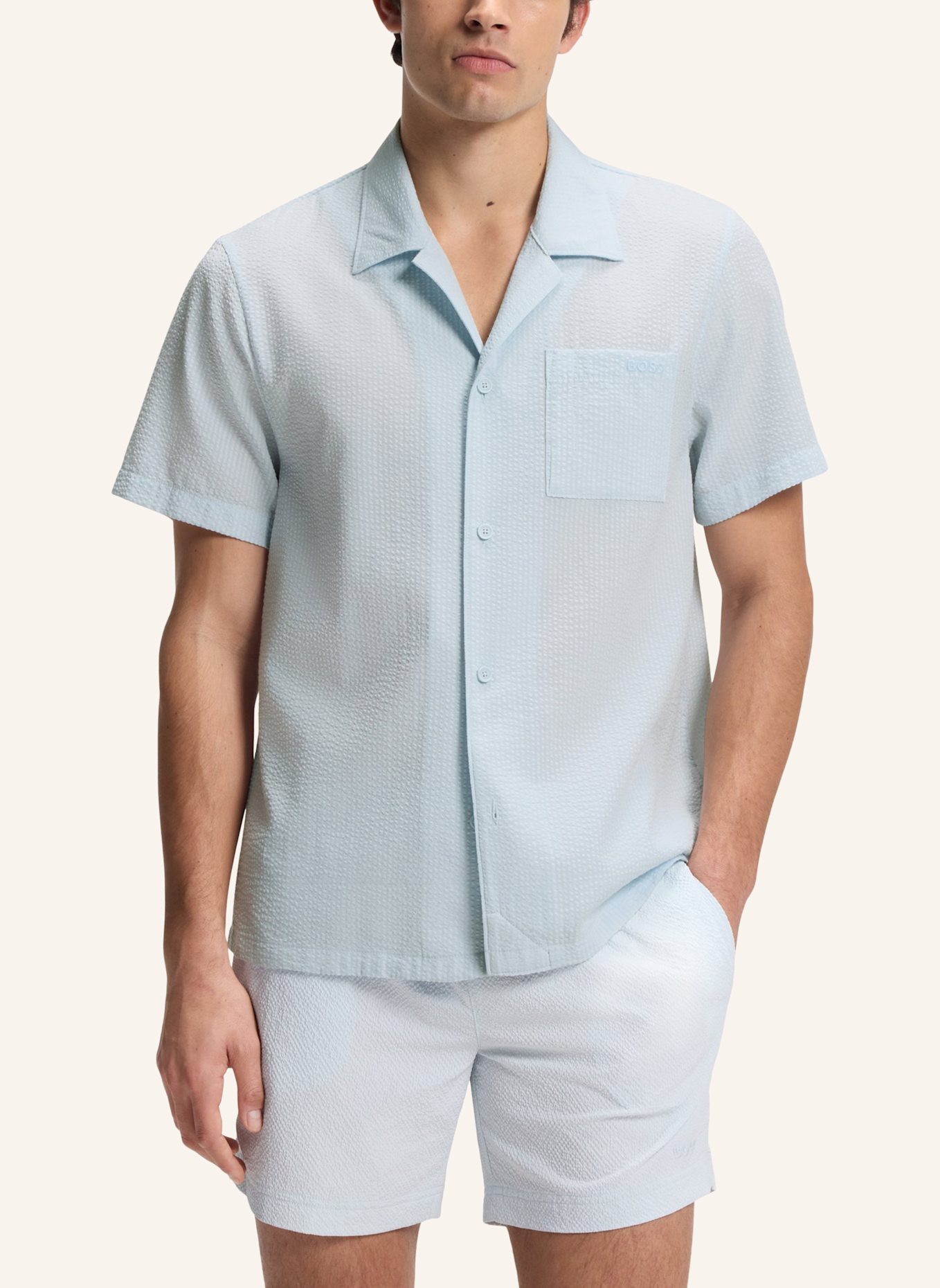 BOSS Strand-Oberteil RELAX_SHIRT Regulär: BLAU