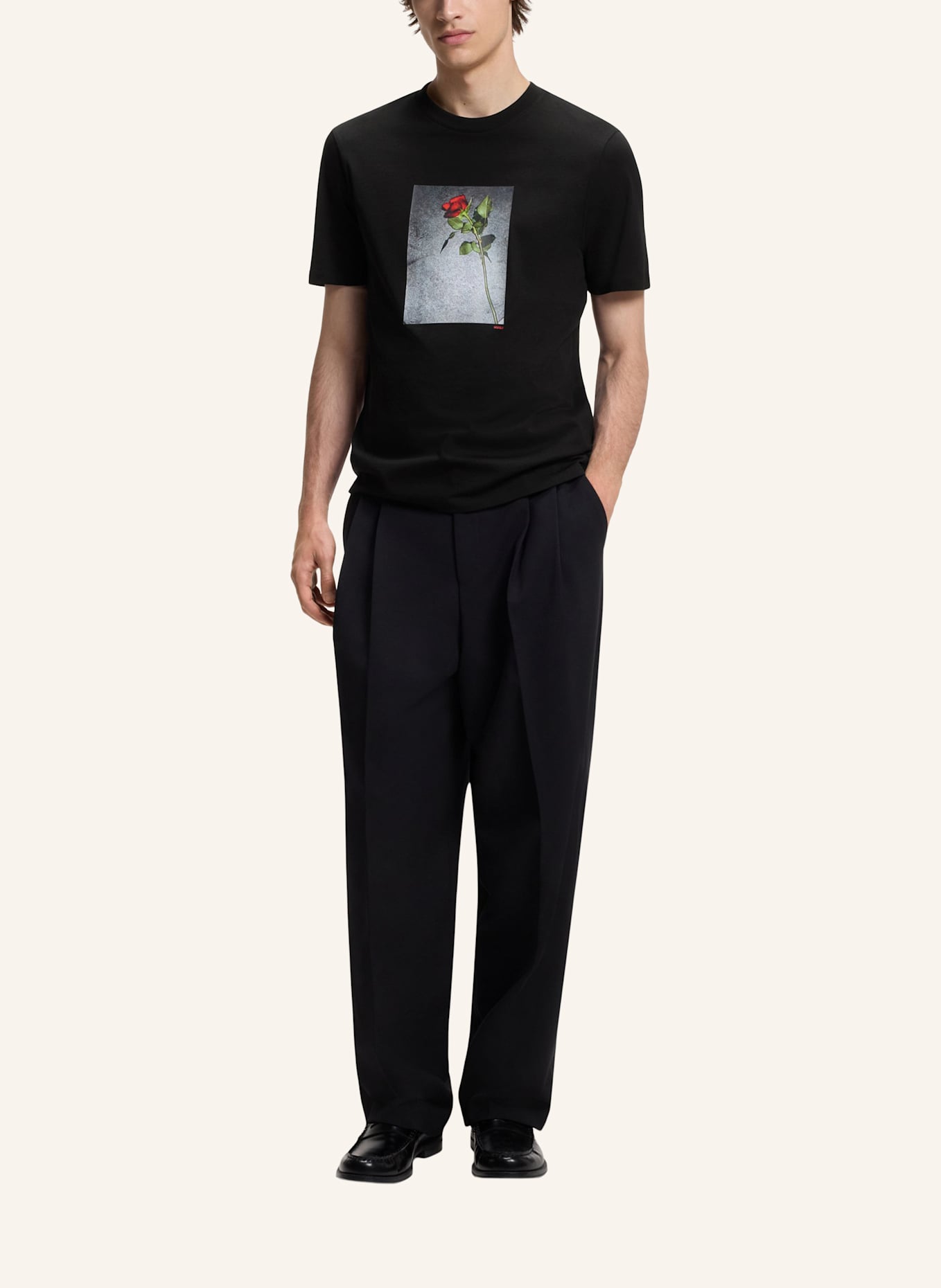 HUGO T-Shirt DUROSE Regular Fit: SCHWARZ