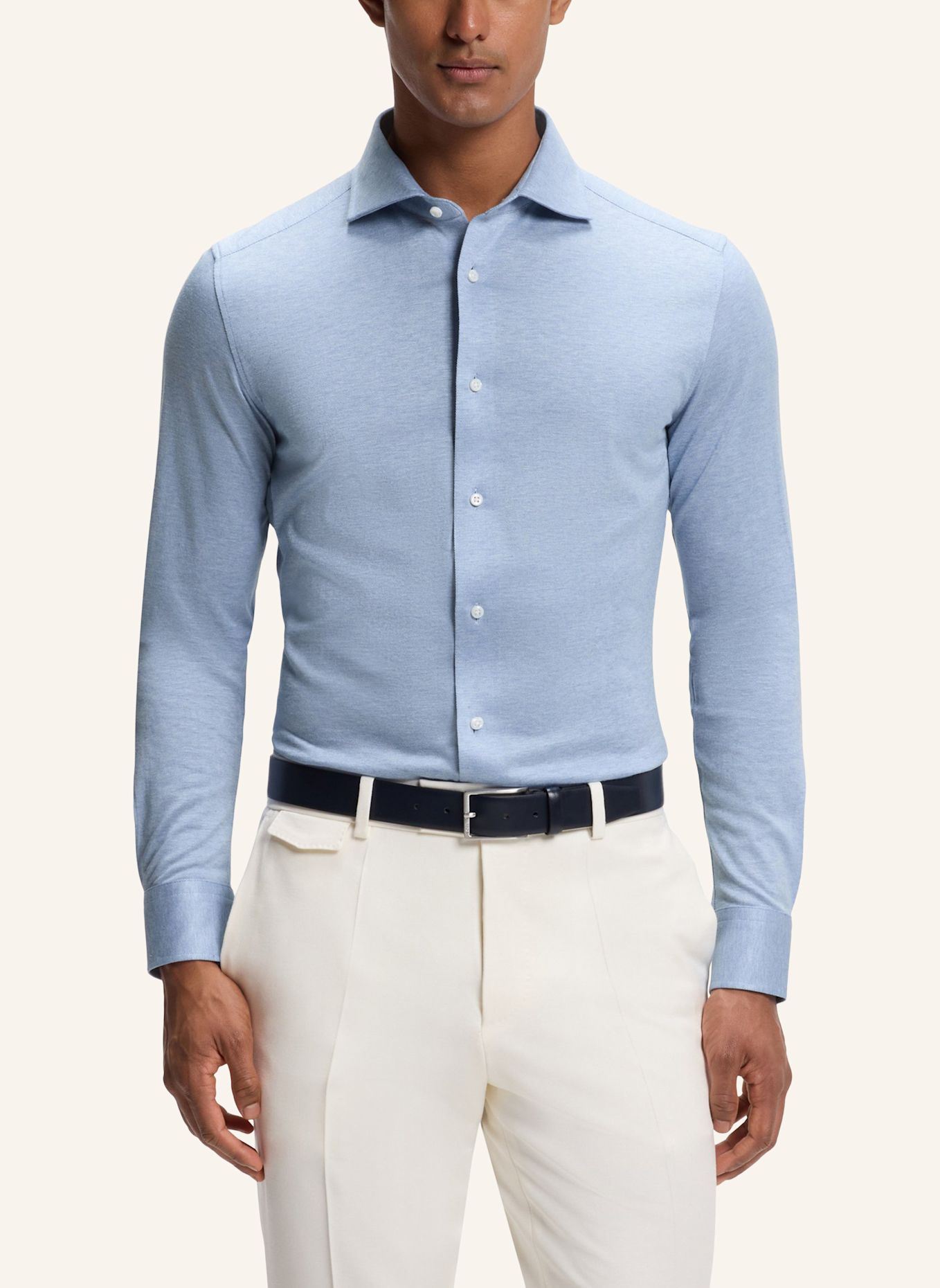 BOSS Hemd L-HAYS-SPREAD-C1-243 Slim Fit: BLAU