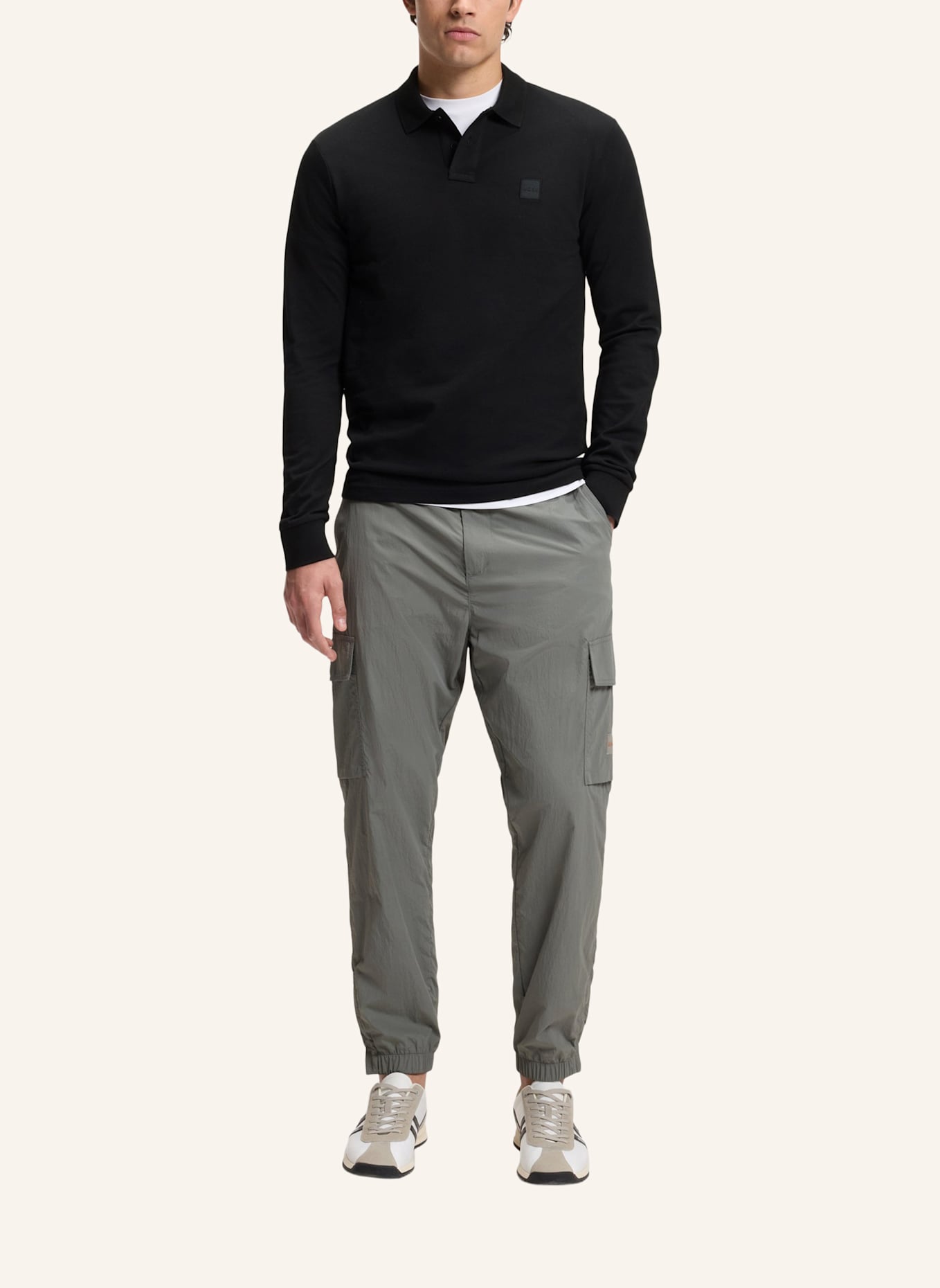 BOSS Piqué-Poloshirt PASSERBY Slim Fit: SCHWARZ