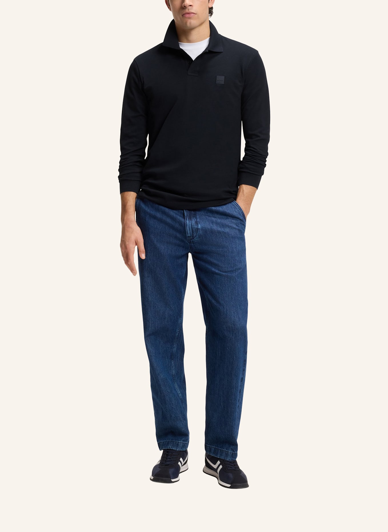 BOSS Piqué-Poloshirt PASSERBY Slim Fit: DUNKELBLAU