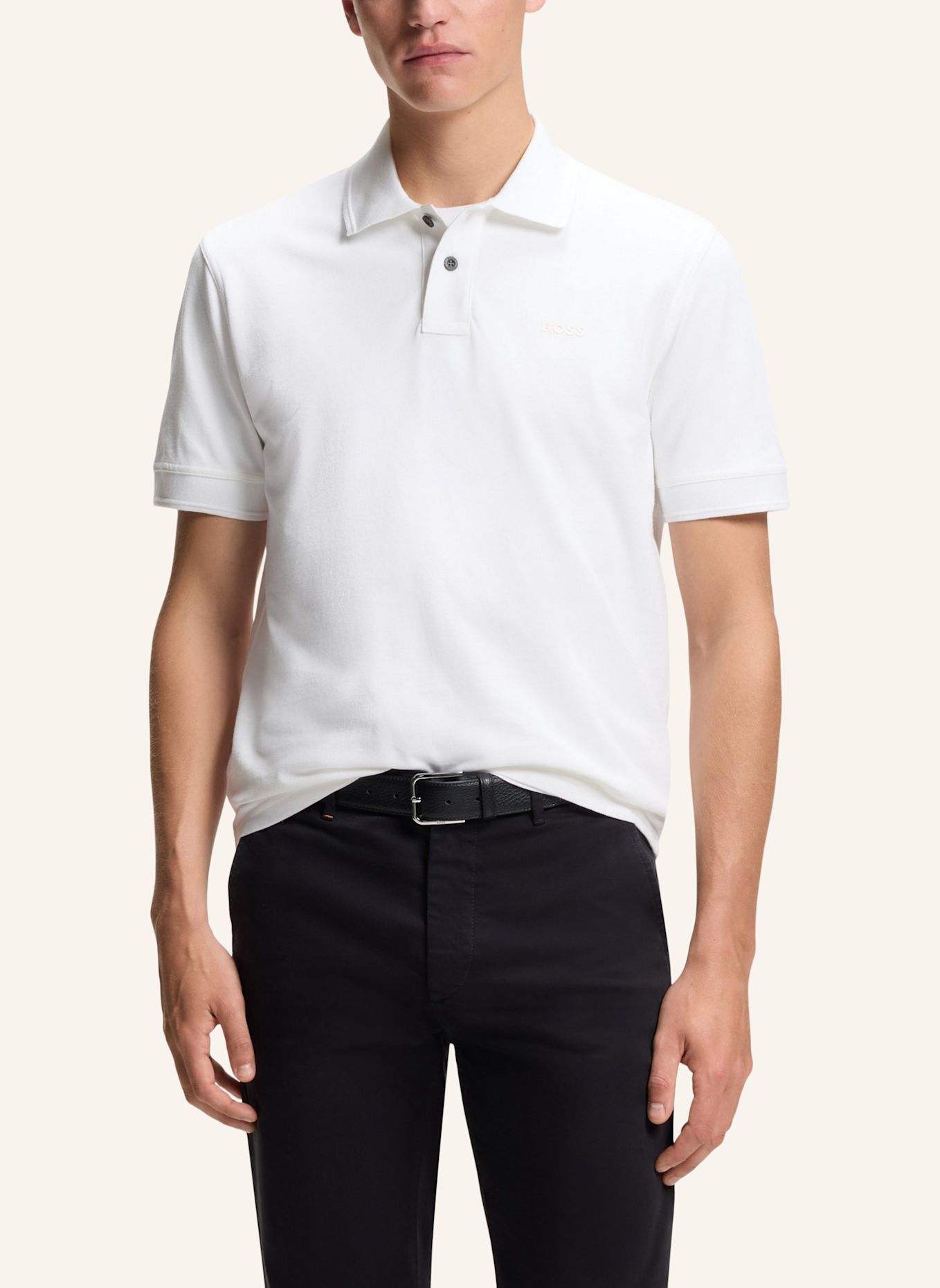 BOSS Piqué-Poloshirt PRIME: WEISS