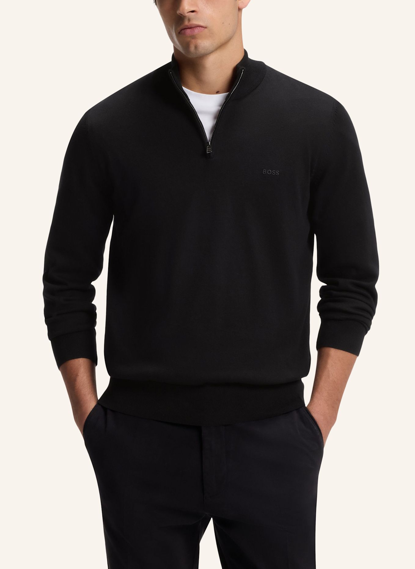 BOSS Pullover PADRO-L Regular Fit: SCHWARZ