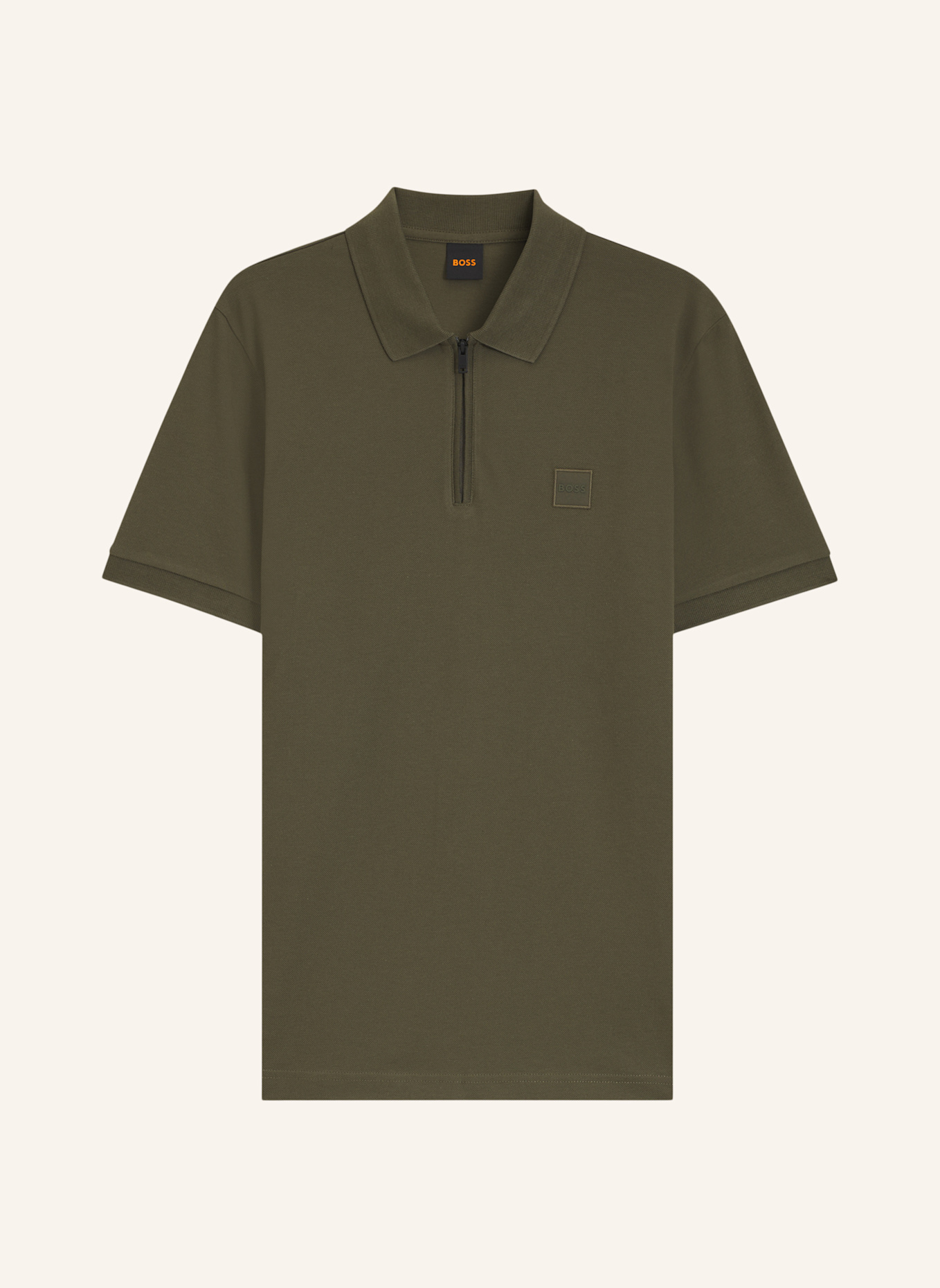 BOSS Piqué-Poloshirt PASSERZIP: GRÜN