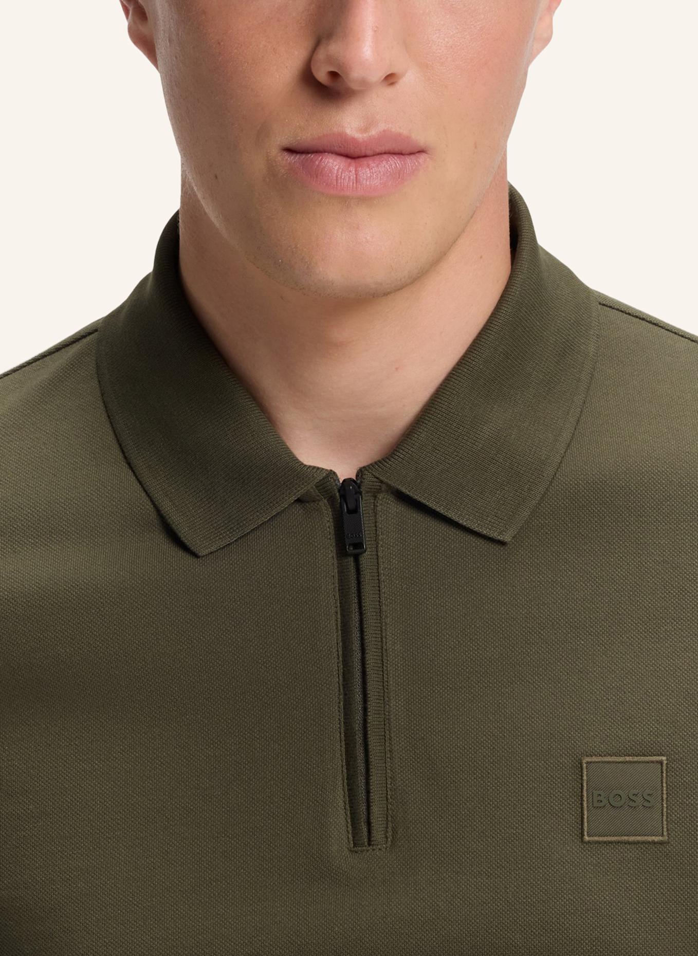 BOSS Piqué-Poloshirt PASSERZIP: GRÜN
