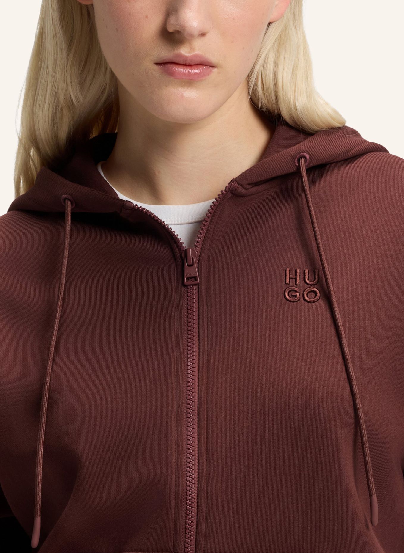 HUGO Sweatshirt DALFINE Regular Fit: BRAUN