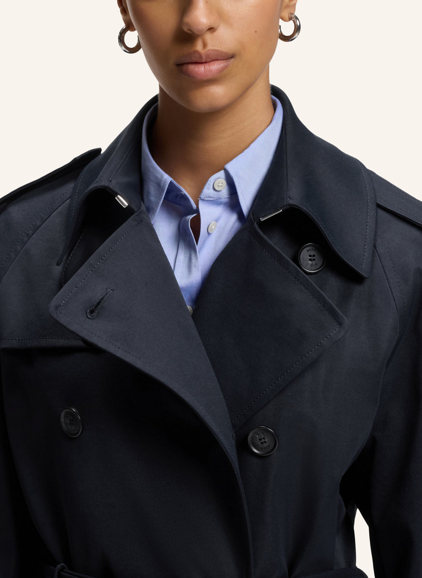 BOSS Klassischer Mantel CAOMY Regular Fit: DUNKELBLAU
