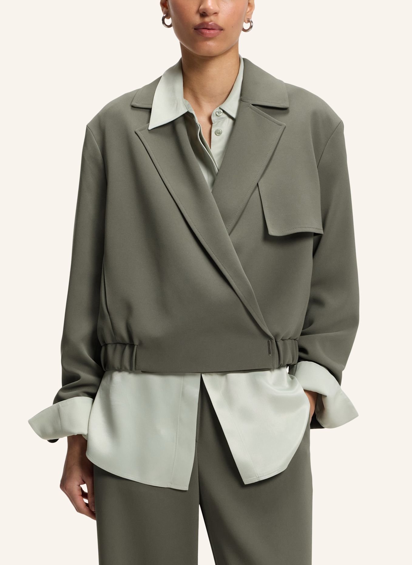 BOSS Blazer JENCHI Relaxed Fit: DUNKELGRÜN