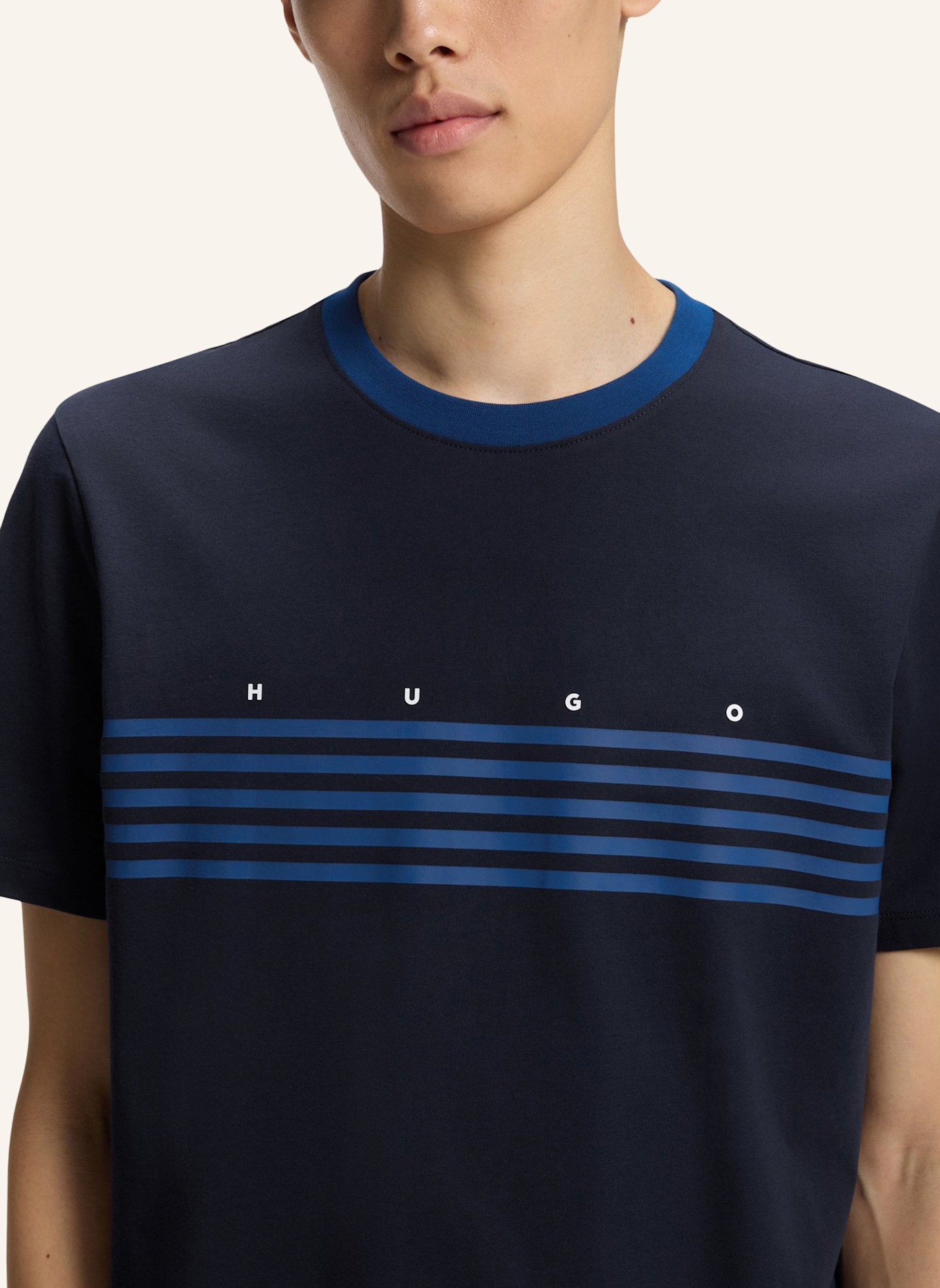HUGO T-Shirt DEMPSY Regular Fit: DUNKELBLAU