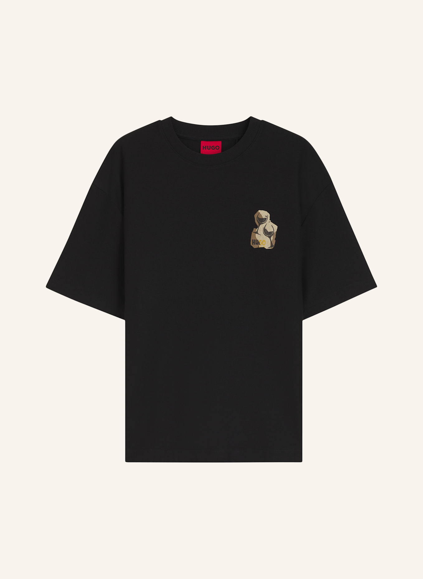 HUGO T-Shirt DETZI Relaxed Fit: SCHWARZ