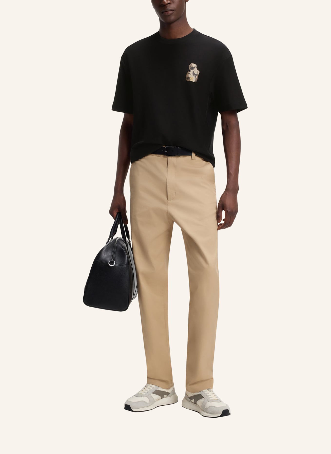 HUGO T-Shirt DETZI Relaxed Fit: SCHWARZ