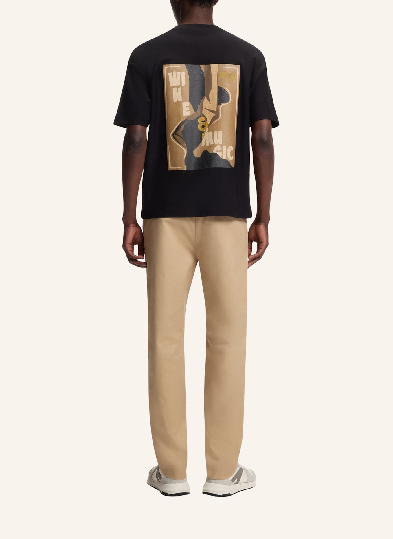 HUGO T-Shirt DETZI Relaxed Fit: SCHWARZ