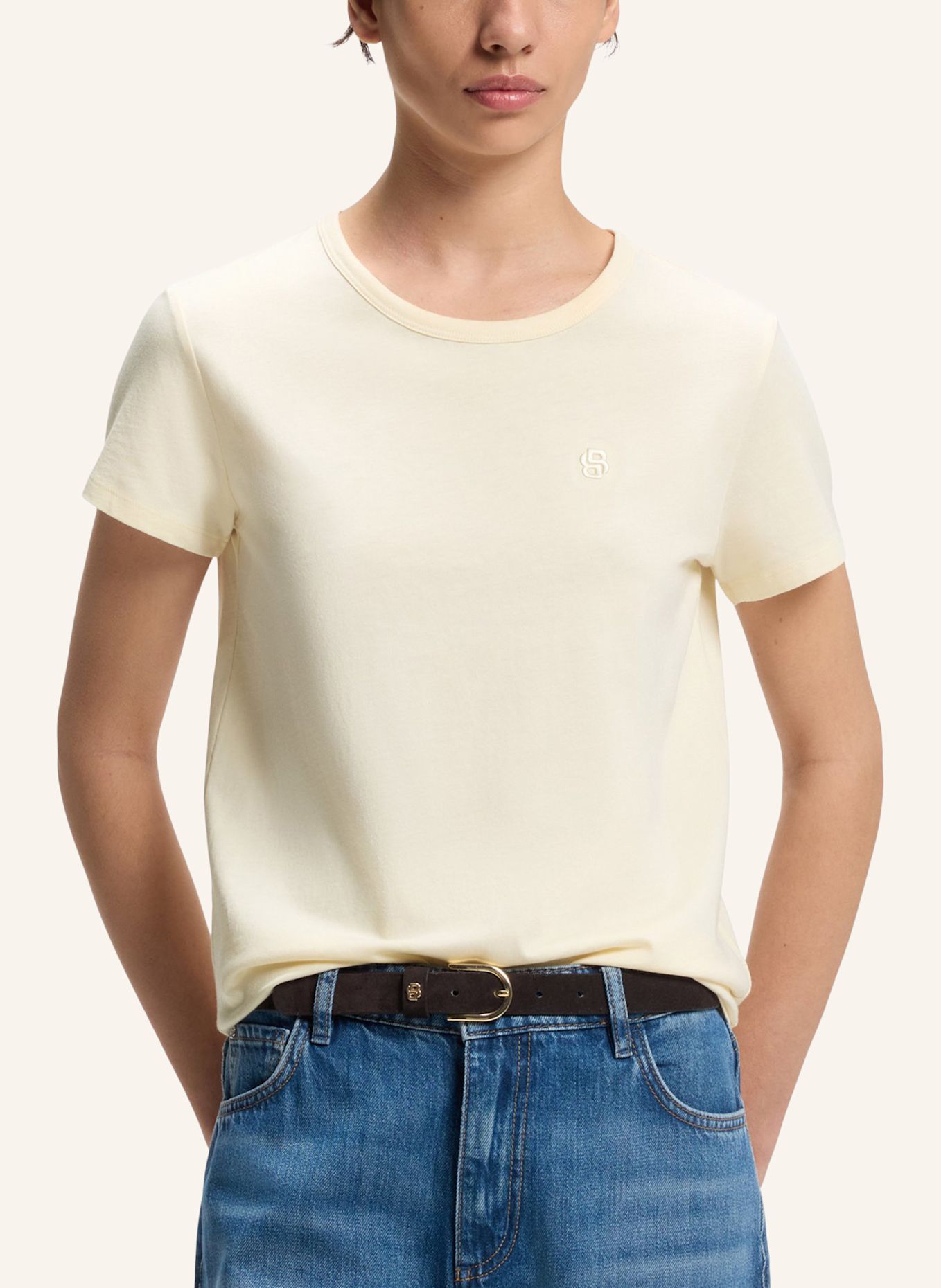 BOSS T-Shirts EVENTSA9 Slim Fit: BEIGE