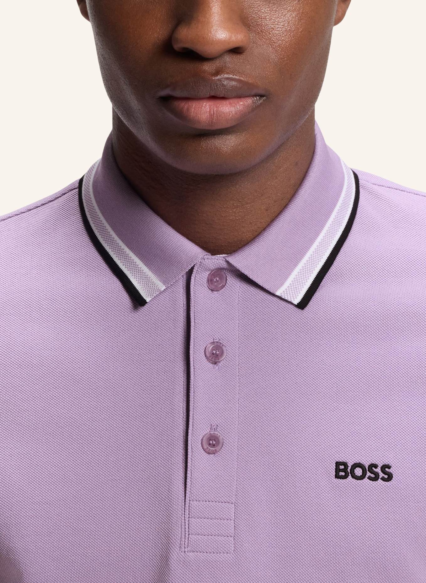 BOSS Piqué-Poloshirt PADDY CURVED Regular Fit: HELLLILA