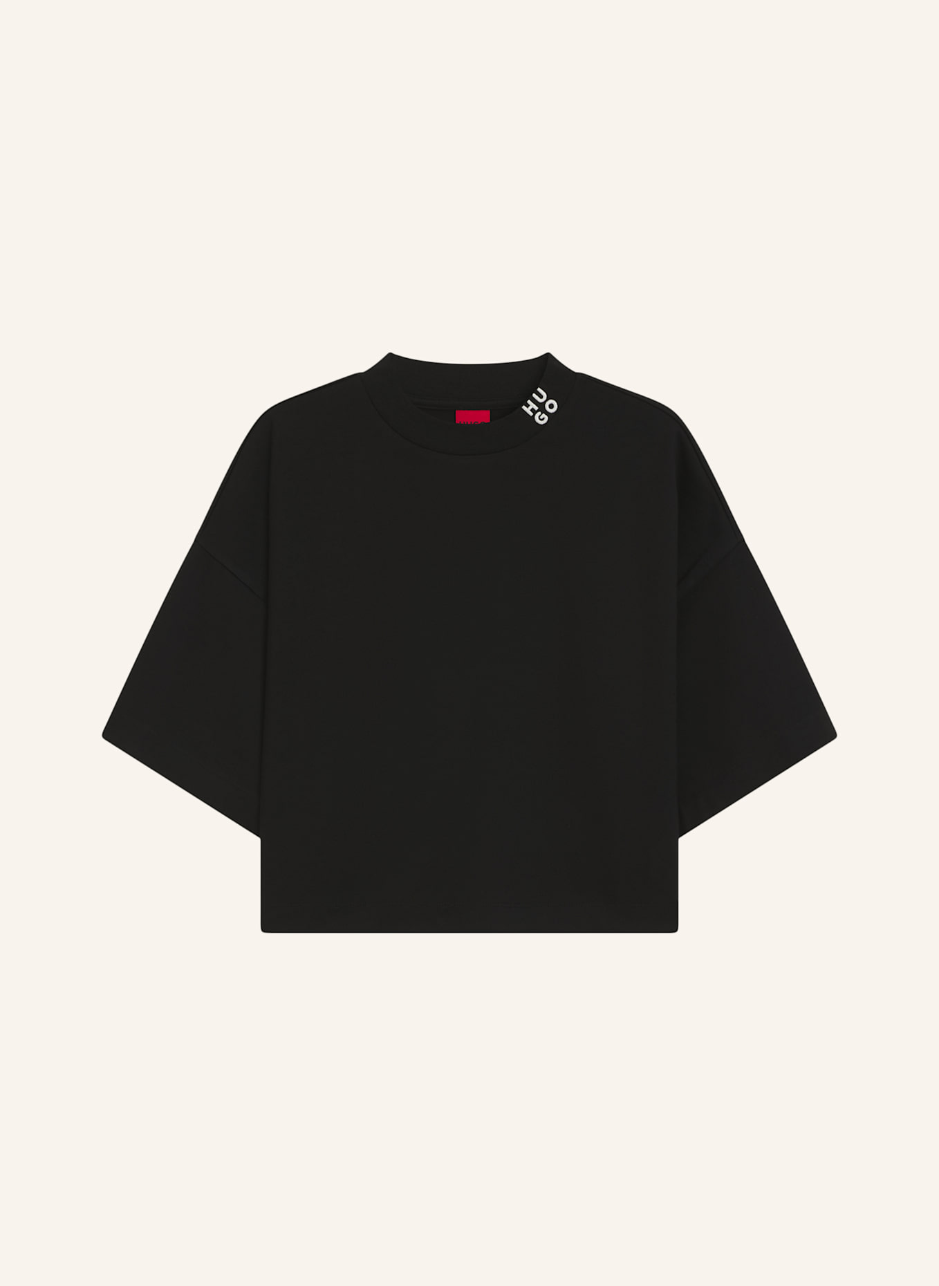 HUGO T-Shirt DAMELODY Relaxed Fit: SCHWARZ