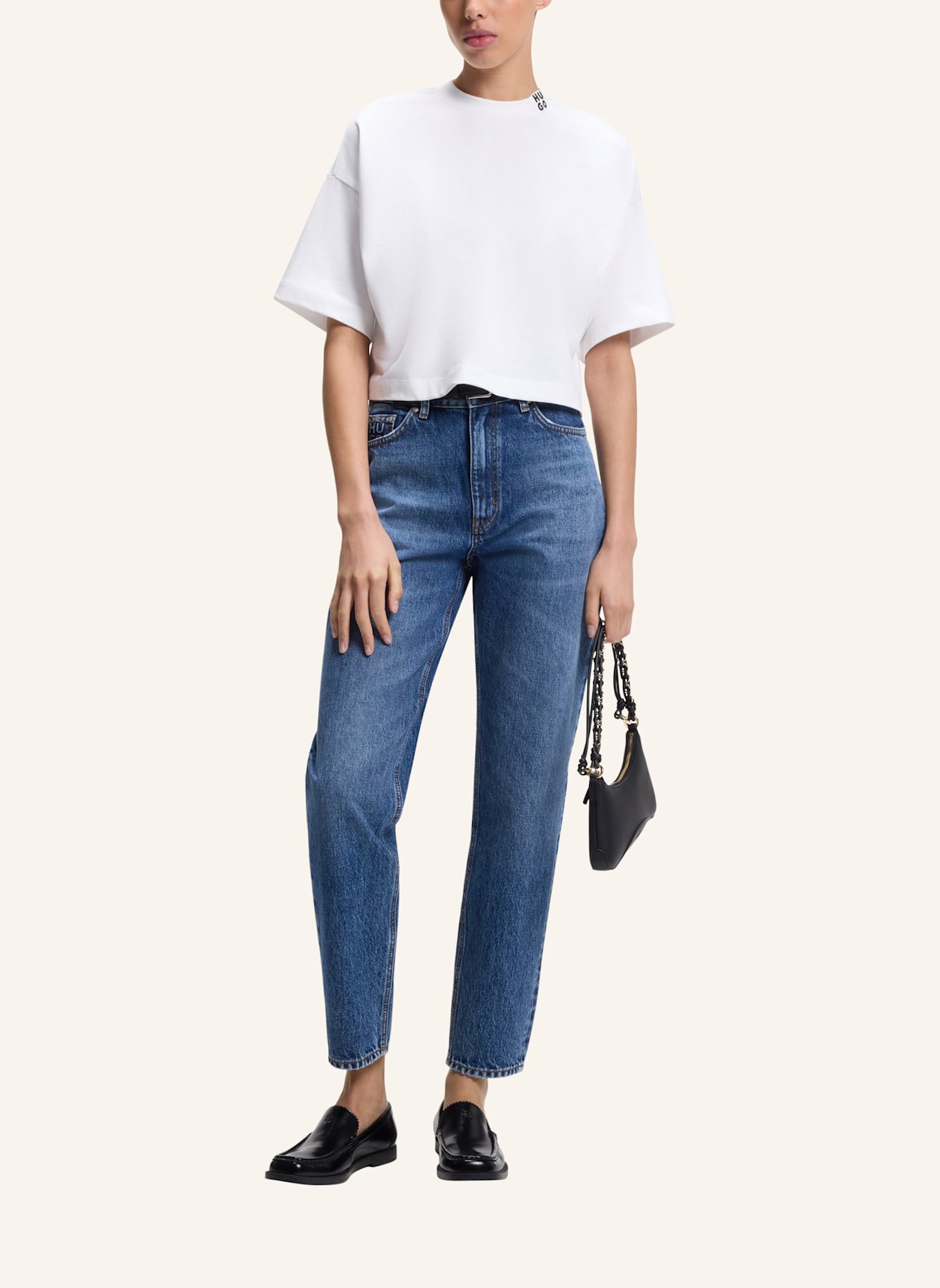 HUGO T-Shirt DAMELODY Relaxed Fit: WEISS