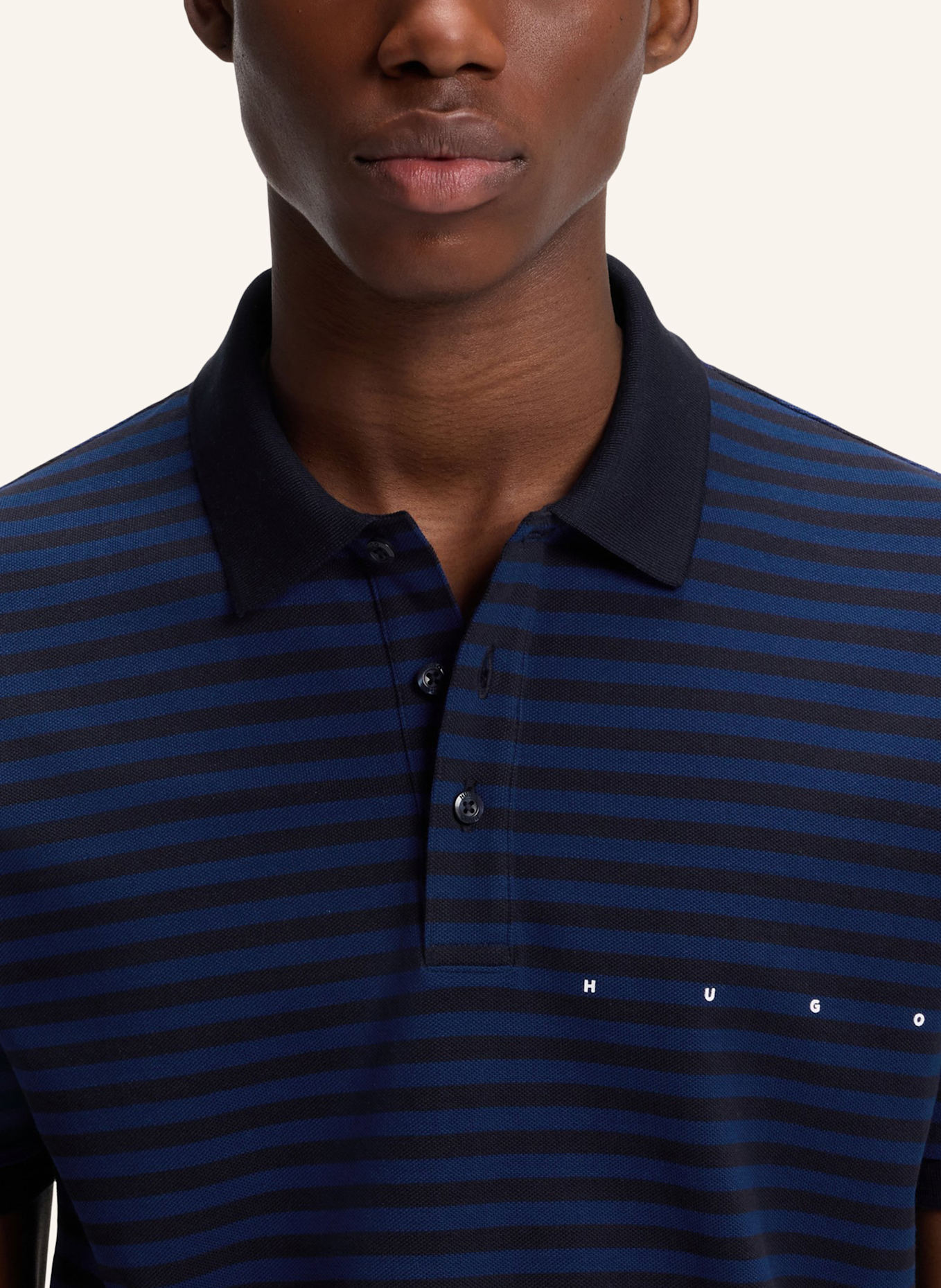 HUGO Poloshirt DEMSPOLO Regular Fit: DUNKELBLAU/ SCHWARZ