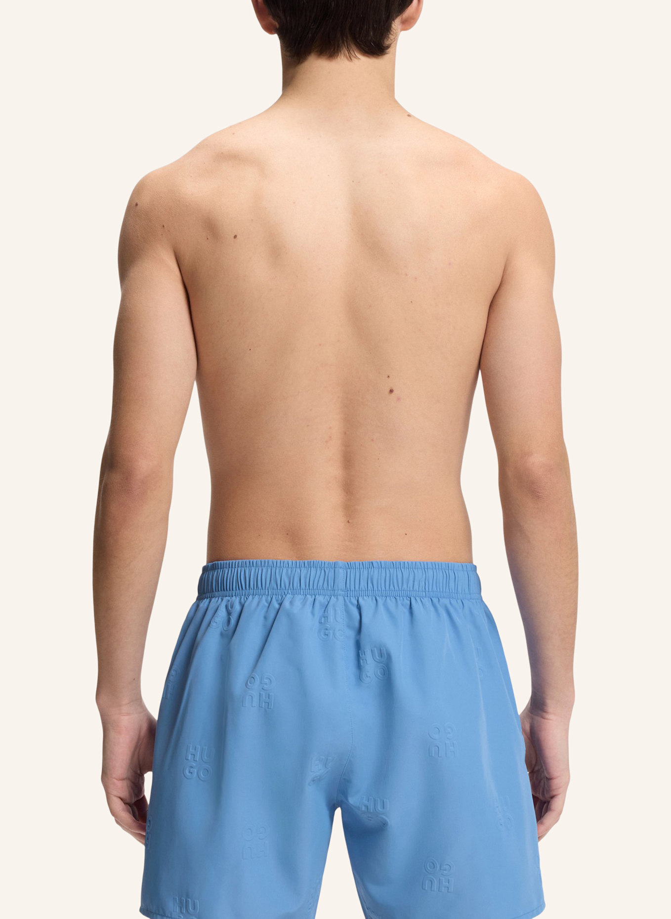 HUGO Badeshort TONAL_LOGO: BLAU
