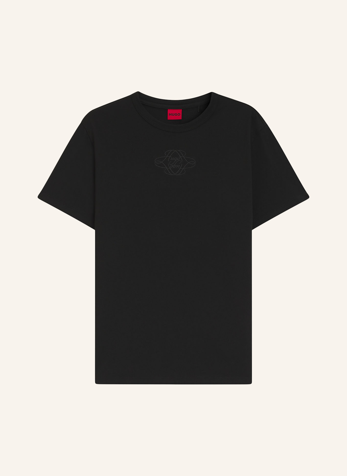 HUGO T-Shirt DAMACIA_8 Regular Fit: SCHWARZ